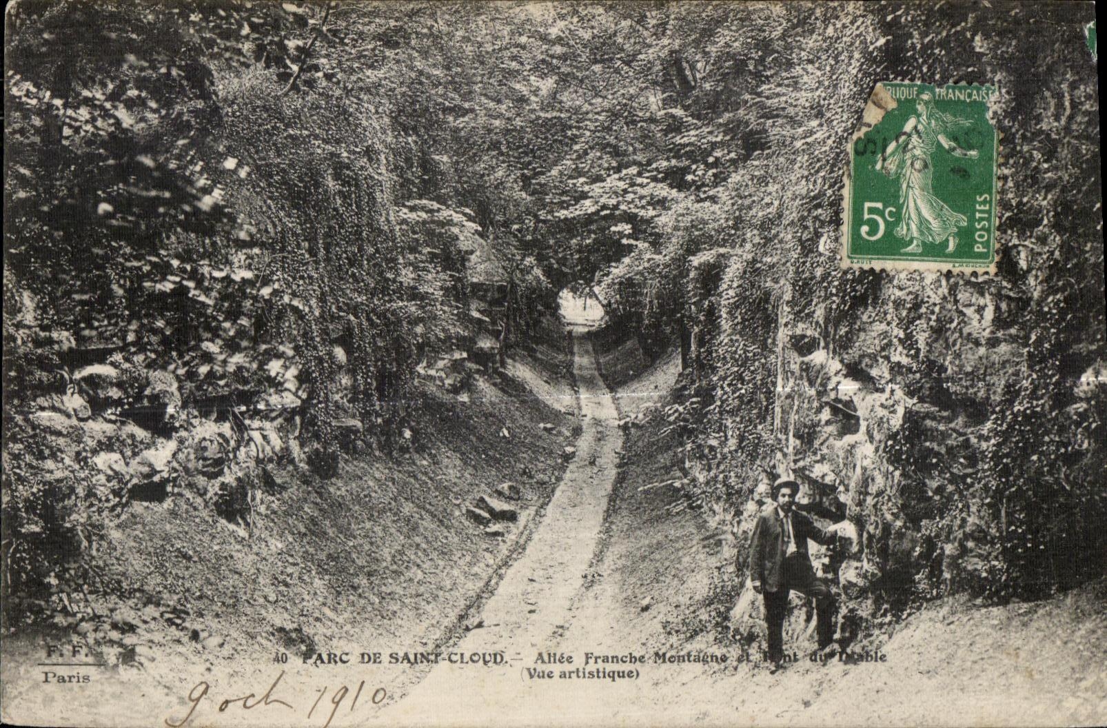 CPA Saint Cloud Allee Honest Mountain and bridge of