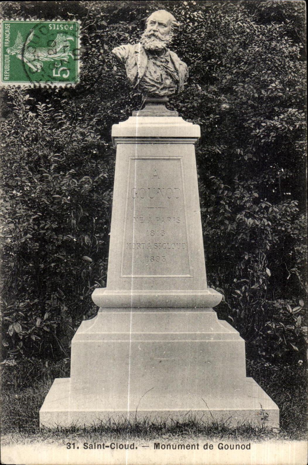 CPA Saint Cloud Monument de Gounod
