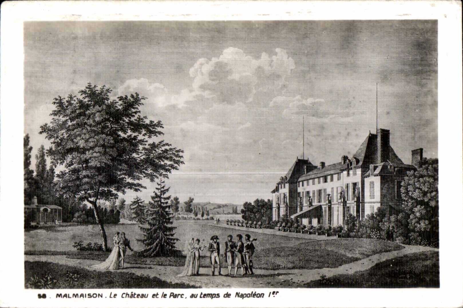 CPA Malmaison the castle and the Park at the time of Napoleon