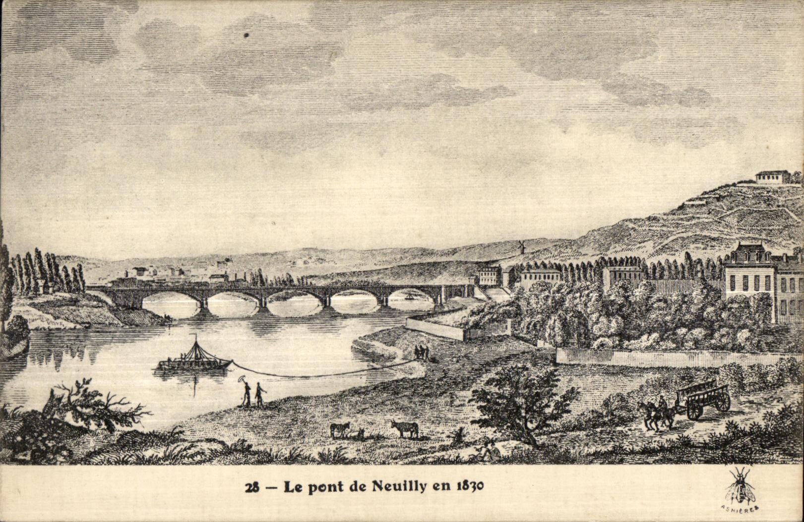CPA the bridge of Neuilly in 1830