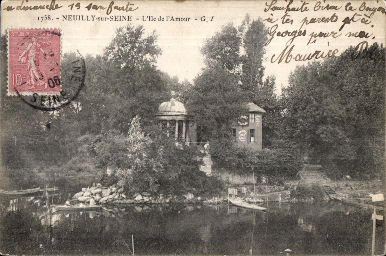 CPA Neuilly Sur Seine L lle de l Amour Cabaret