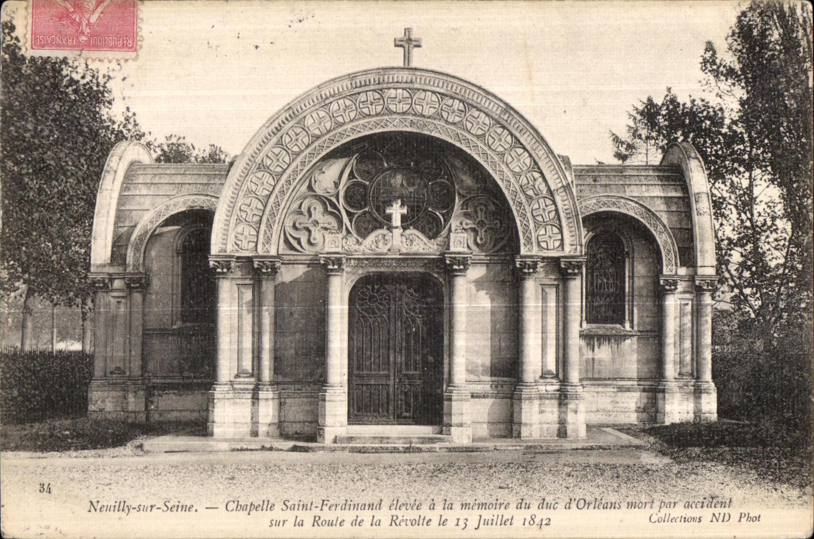 CPA Neuilly sur Seine Vault Saint Ferdinand raised with the memory of the duke Orleans died by accident