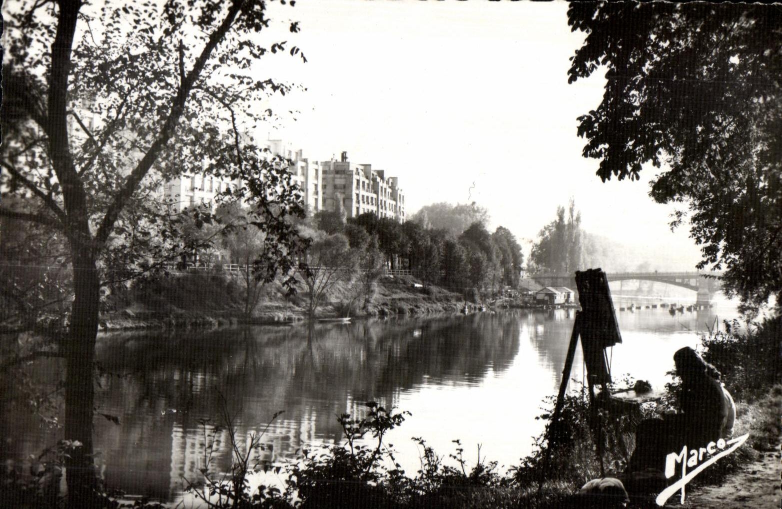 CPSM Neuilly sur Seine Puteaux Artist with work by after midday autumn