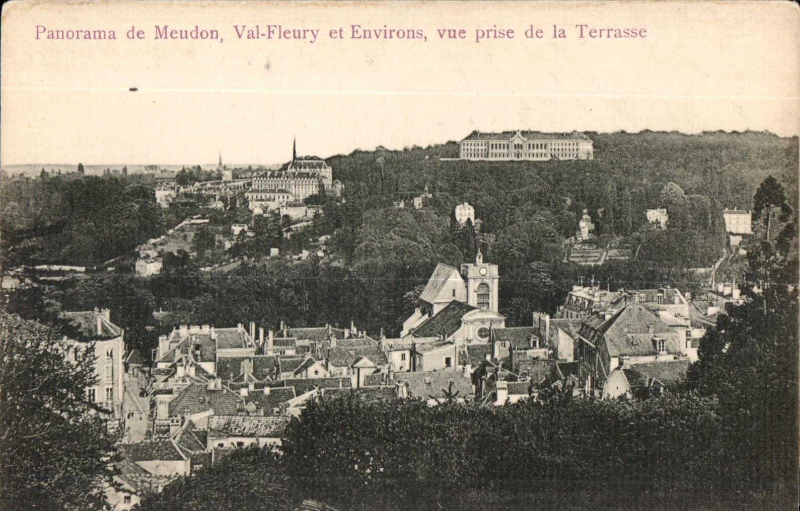 Panorama de CPA del valle de Meudon Fleury y de los alrededores vistos de la terraza