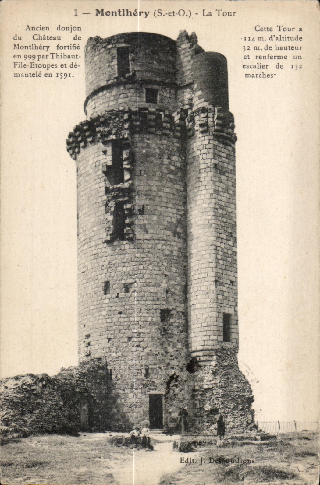 CPA Montlhery (S et O) La tour Ancien Donjon du Cheteau de Montlhery fortifie en par thibault file etoupes et demantel