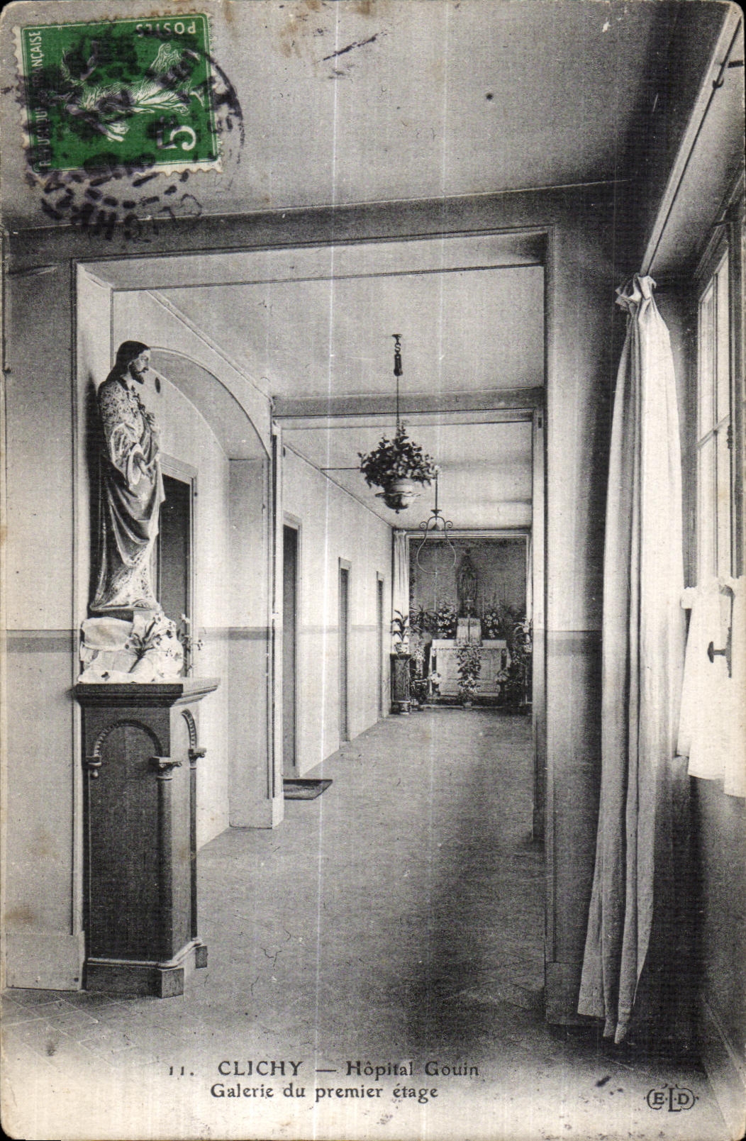 Clichy - Hopital Gouin Galerie du premier etage - CPA