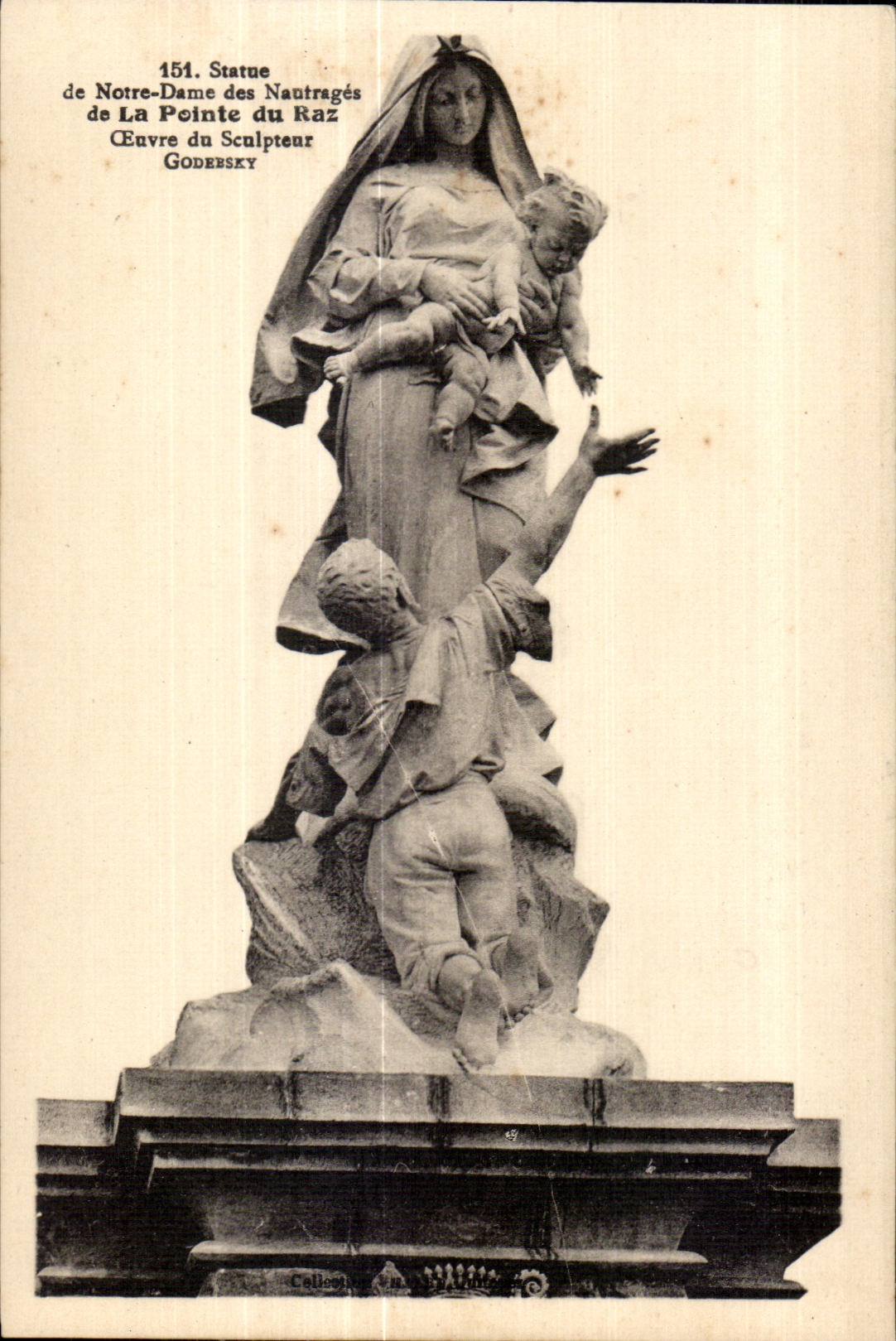 CPA Statue de Notre Dame des Nautrages de La Pointe du Raz Ceuvre du Seulpteur goderesky
