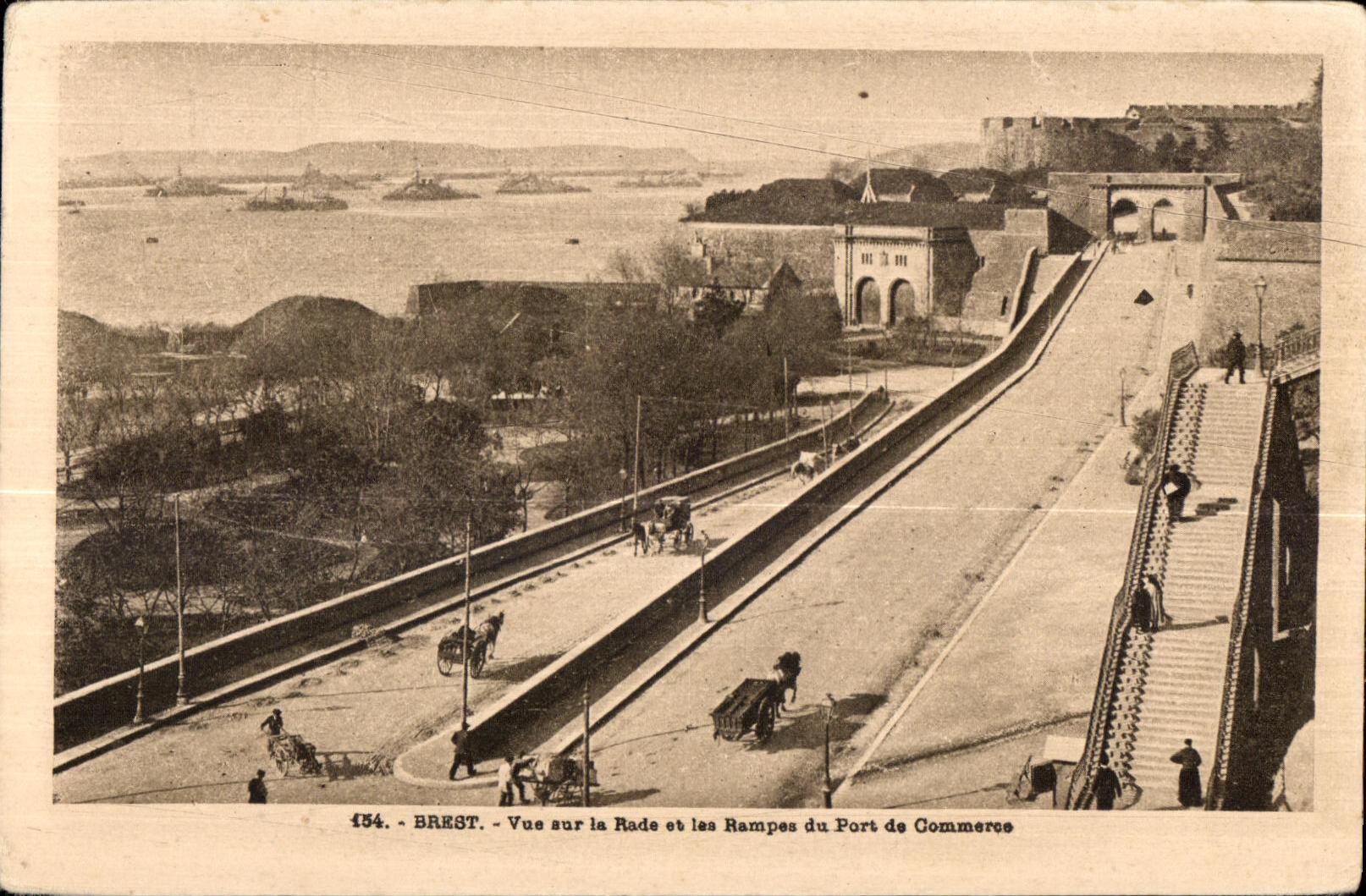 Brest - Vue sur la Rade - Port de Commerce - CPA