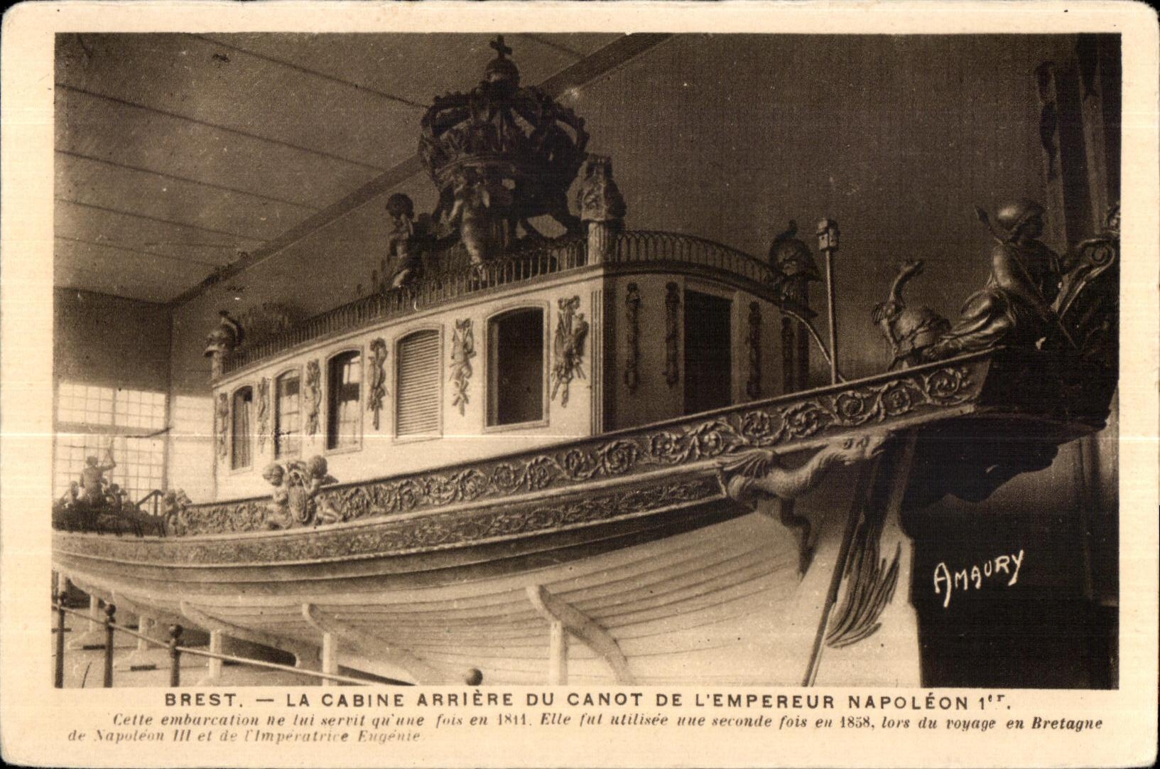 Brest - La Cabine Arriere du Canot de l Empereur Napoleon I - CPA