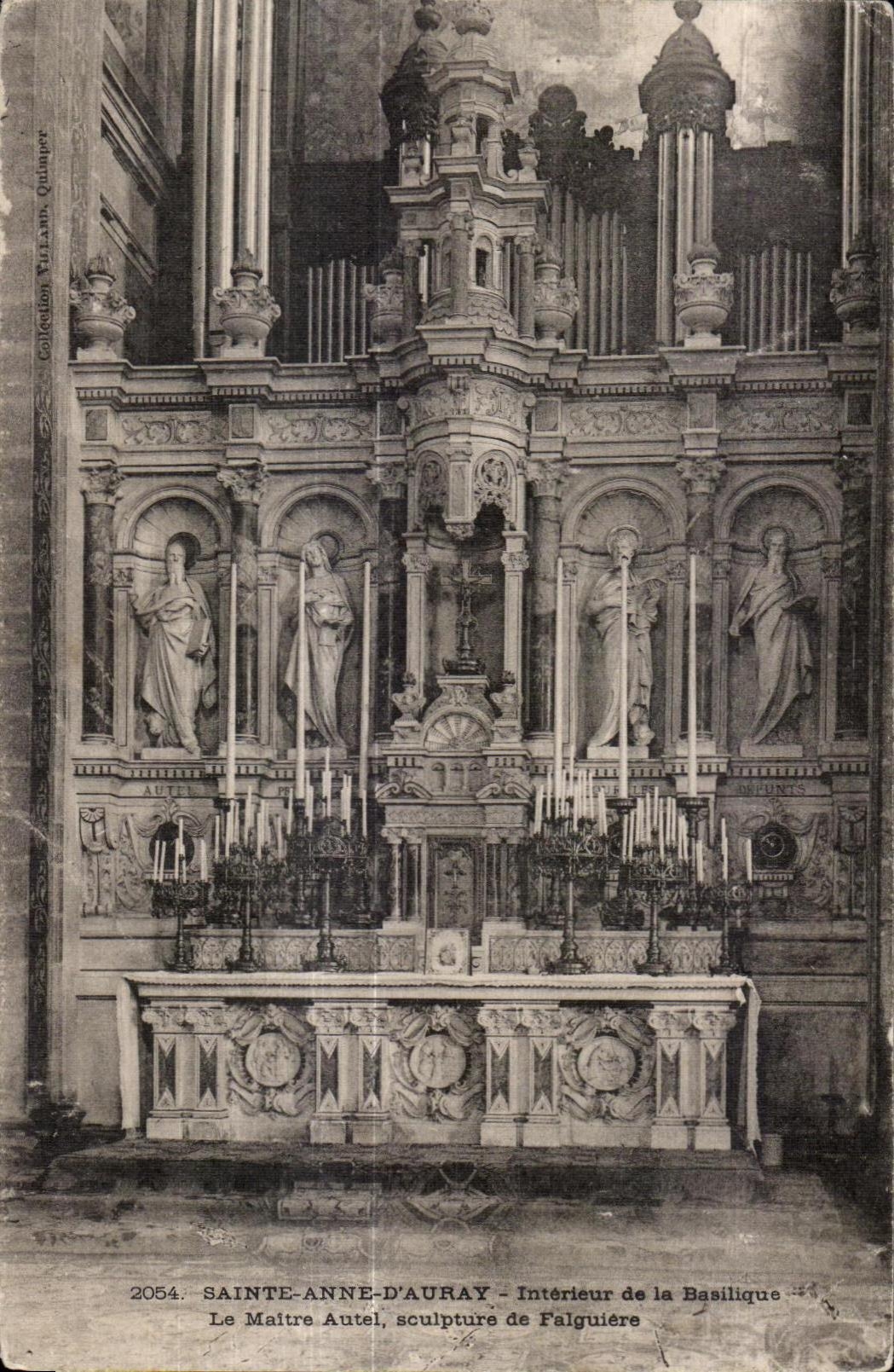 CPA Sainte Anne Interior Auray of the Basilica the Master Furnace bridge Sculpture of Falguiere Organ