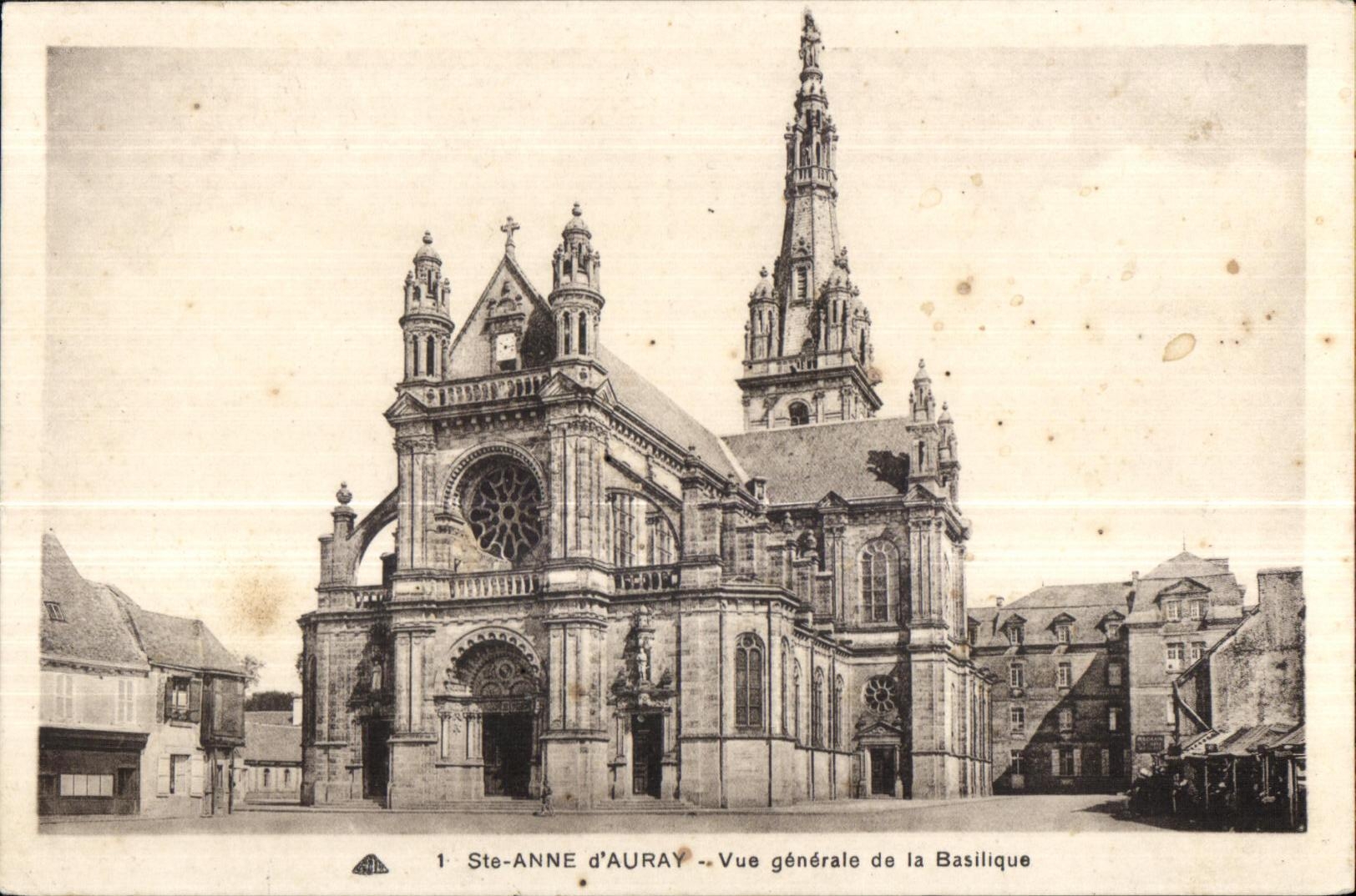 Sainte Anne Auray - View of the Basilica - CPA