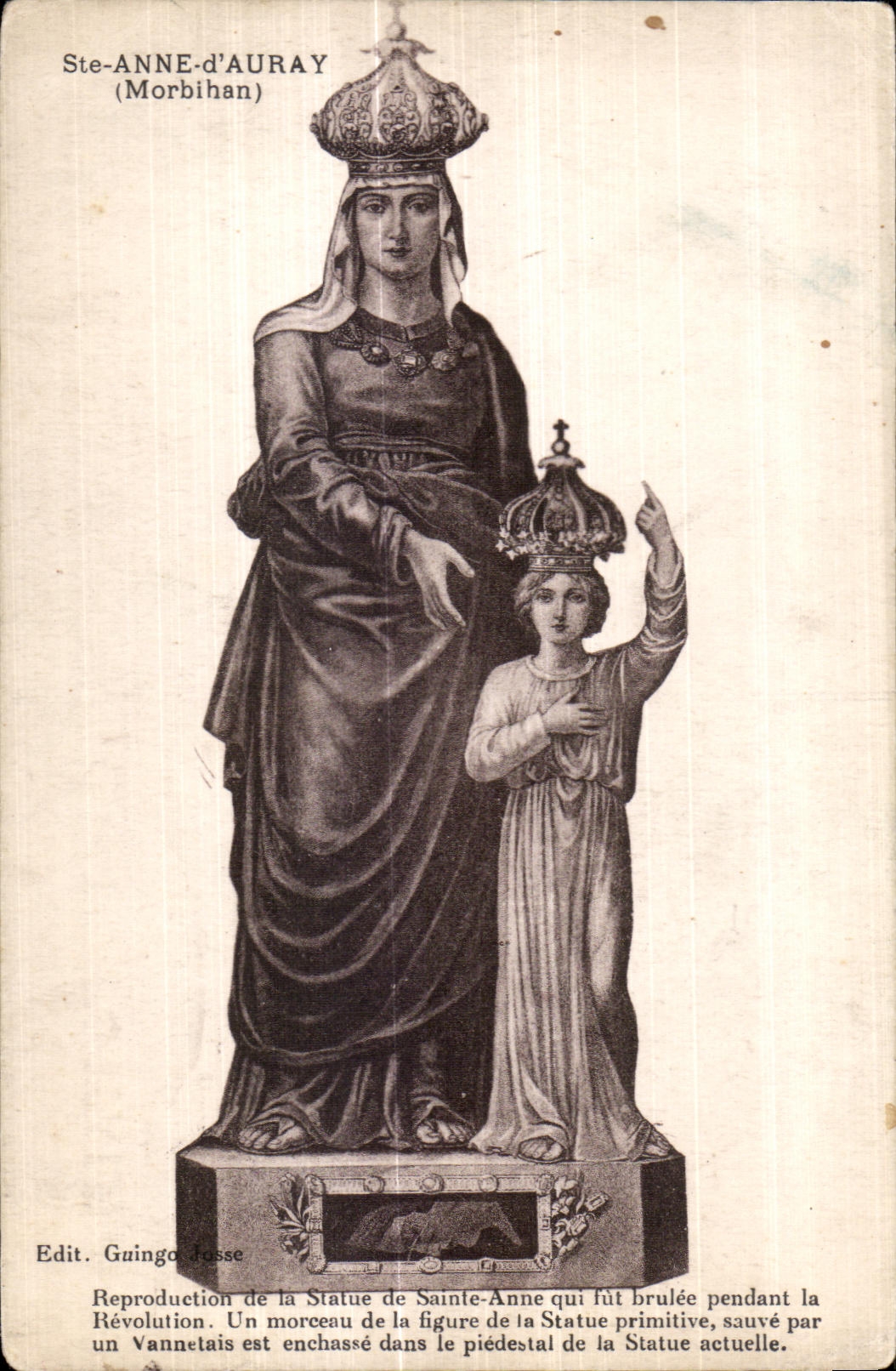 Sainte Anne Auray - Statue of Sainte Anne - CPA