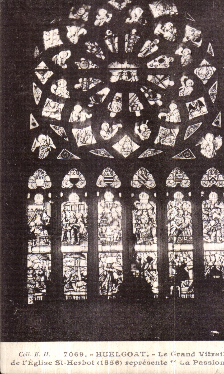 Huelgoat - Saint Hebot - Large Stained glass - CPA