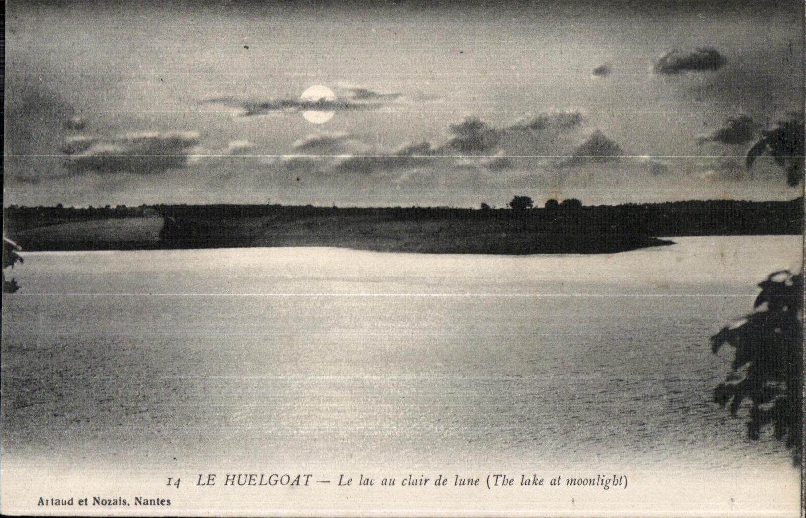 Huelgoat - the Lake with the Moonlight - CPA