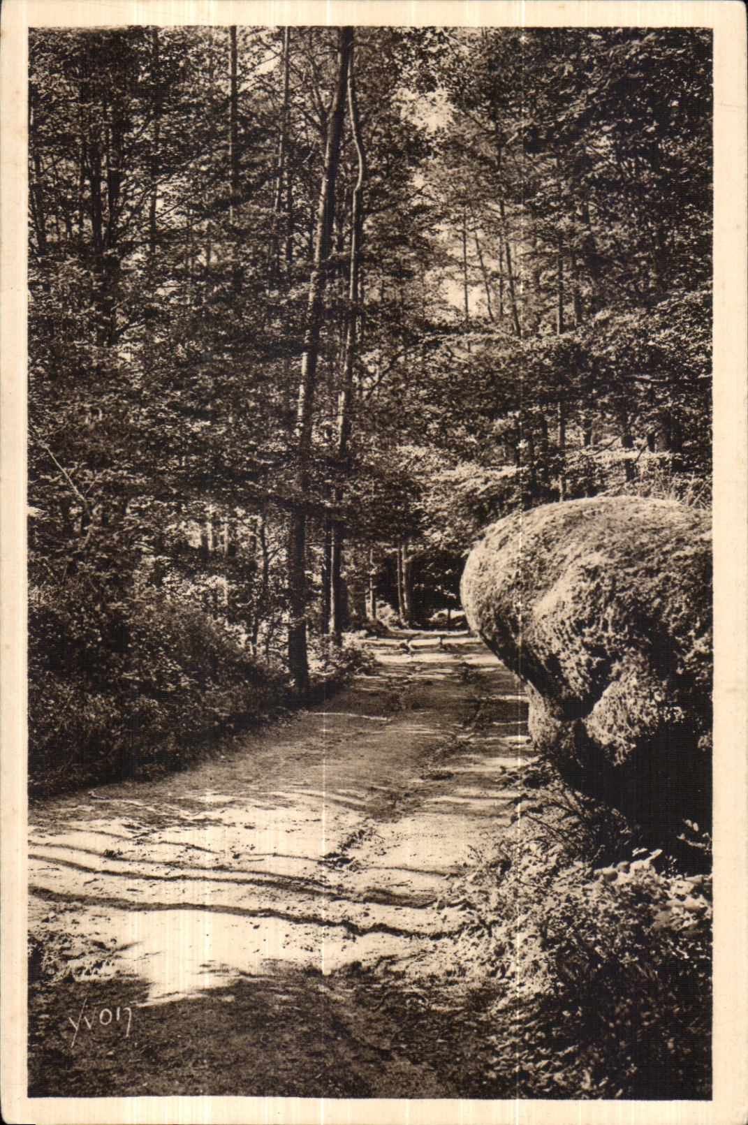 Huelgoat - Road close to the Cave Artus - CPA