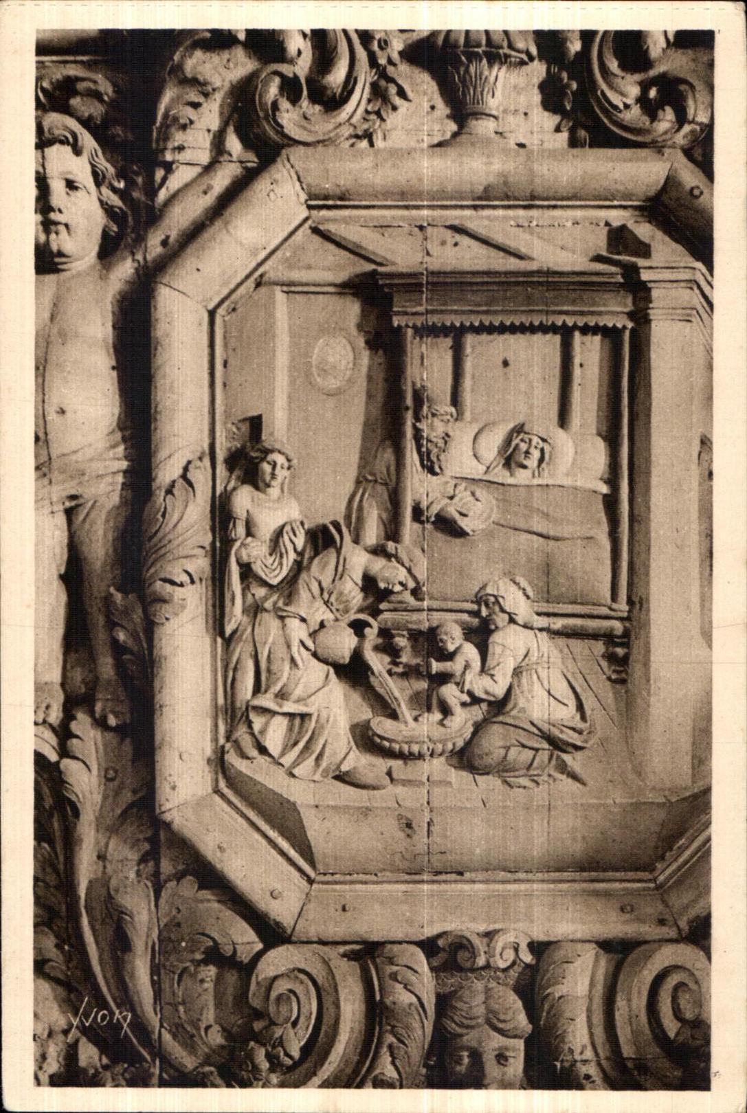 CPA Lampaul (Finistere) Nativity of the Virgin (XVII century old Retable)