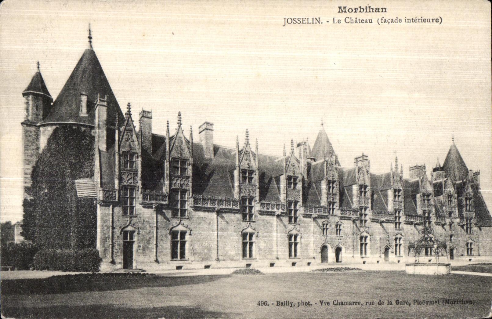 CPA Morblhan Josselin el castillo (ataque frontal interior)