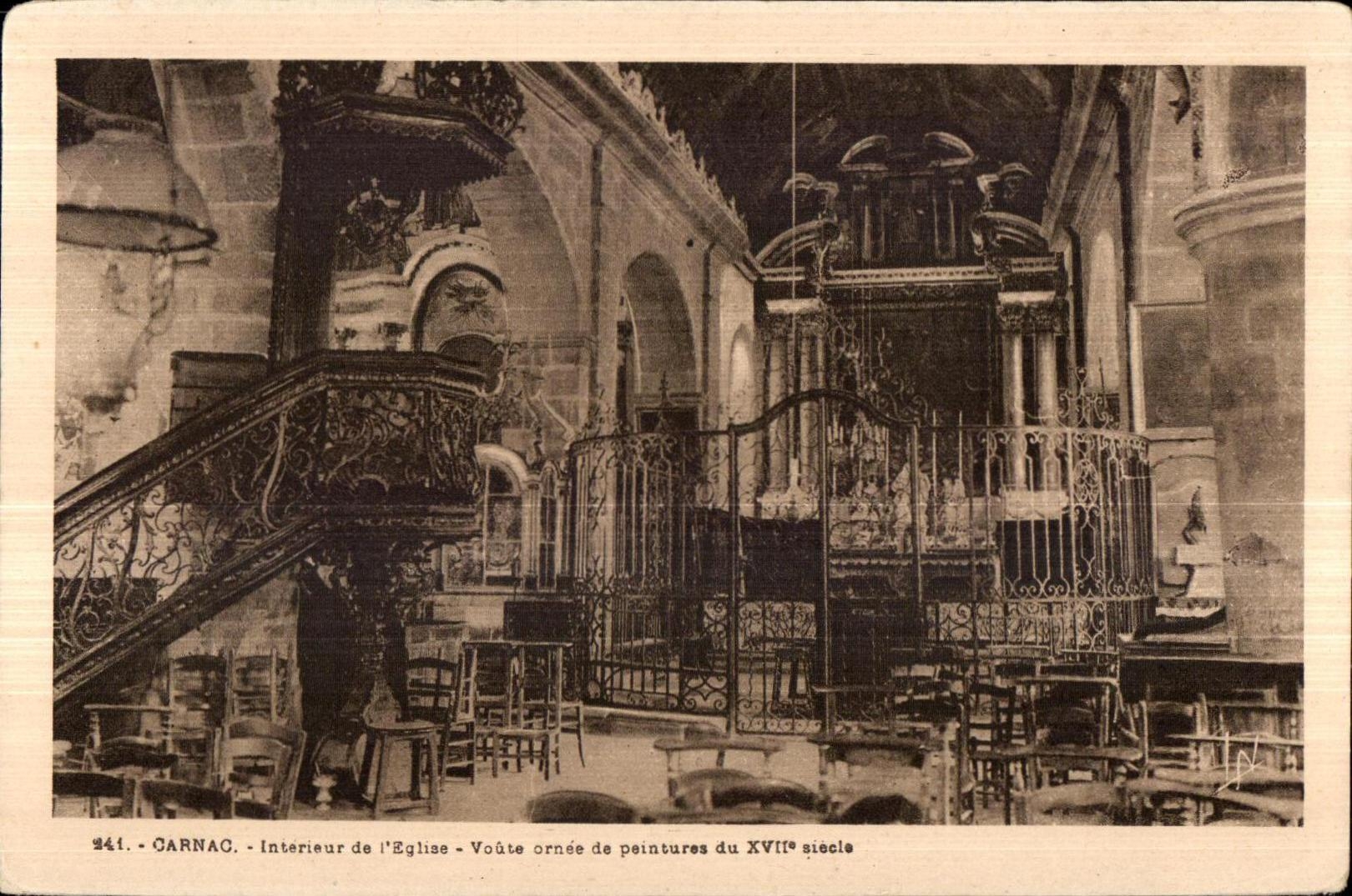 CPA Carnac INterleur of Church Arches