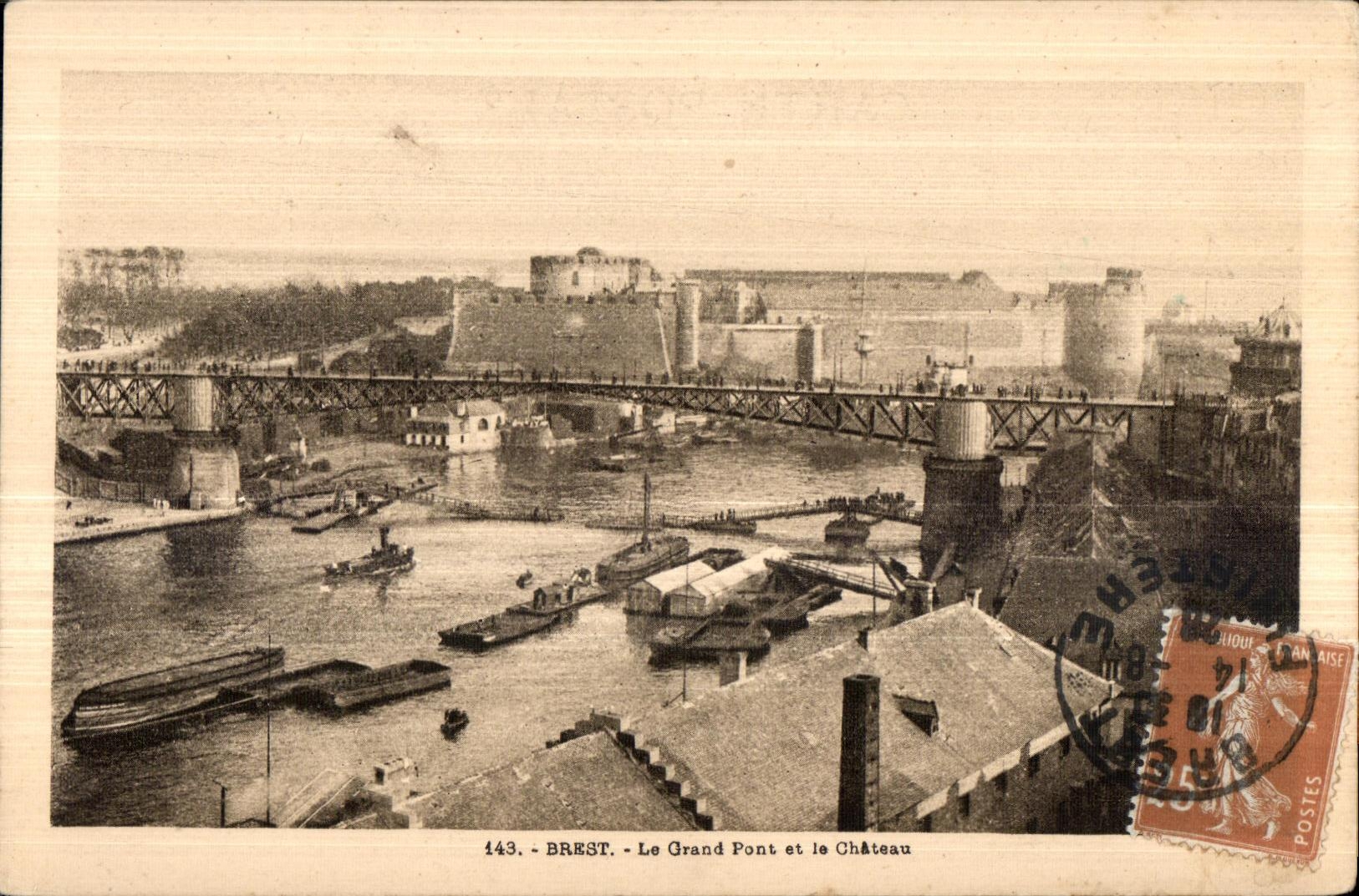 CPA Brest Le Grand Pont et le Chateau