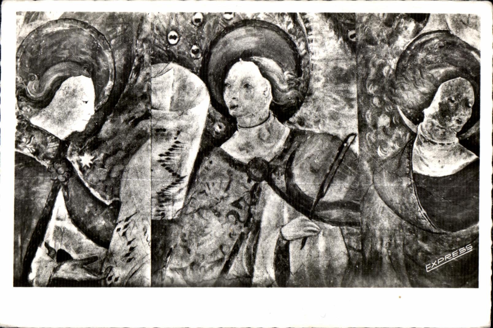 CPSM Kernascleden (Morbihan) Frescos the XV century old Details of the Troughs musicians