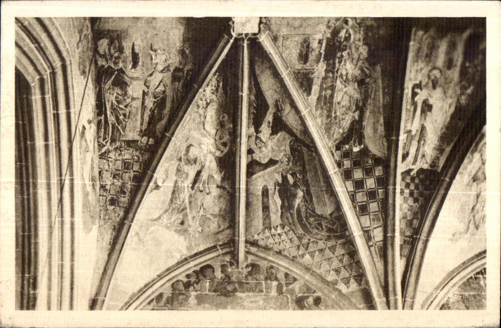 CPA Kernascleden Detail of the carocieristiques Frescos of the Chorus One of the whole of the old painting