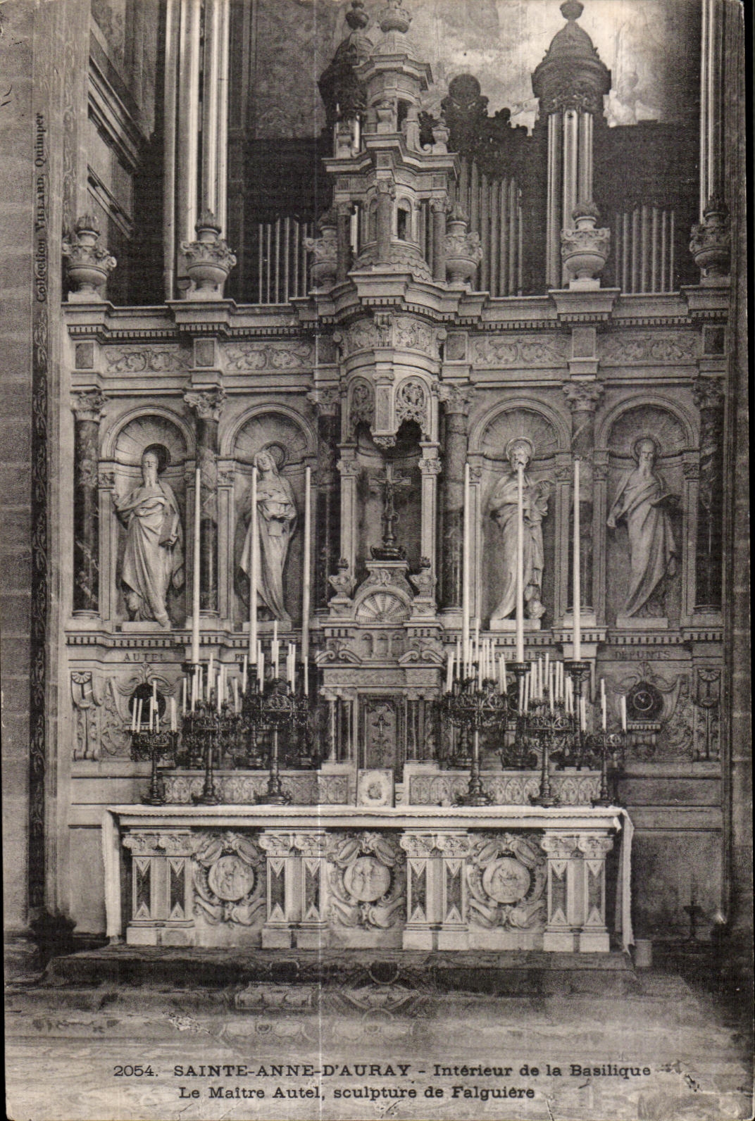 CPA Sainte Anne D Auray Interieur de la Basilique Le Maltre Autel sculpture de Falguiere Orgue
