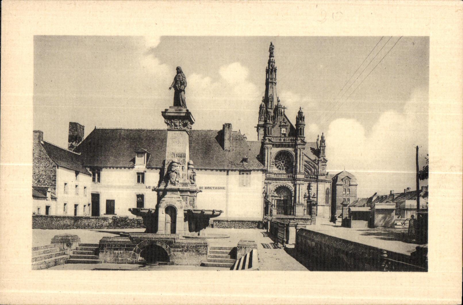 CPA Sainte Anne Auray the Fountain the Basilica