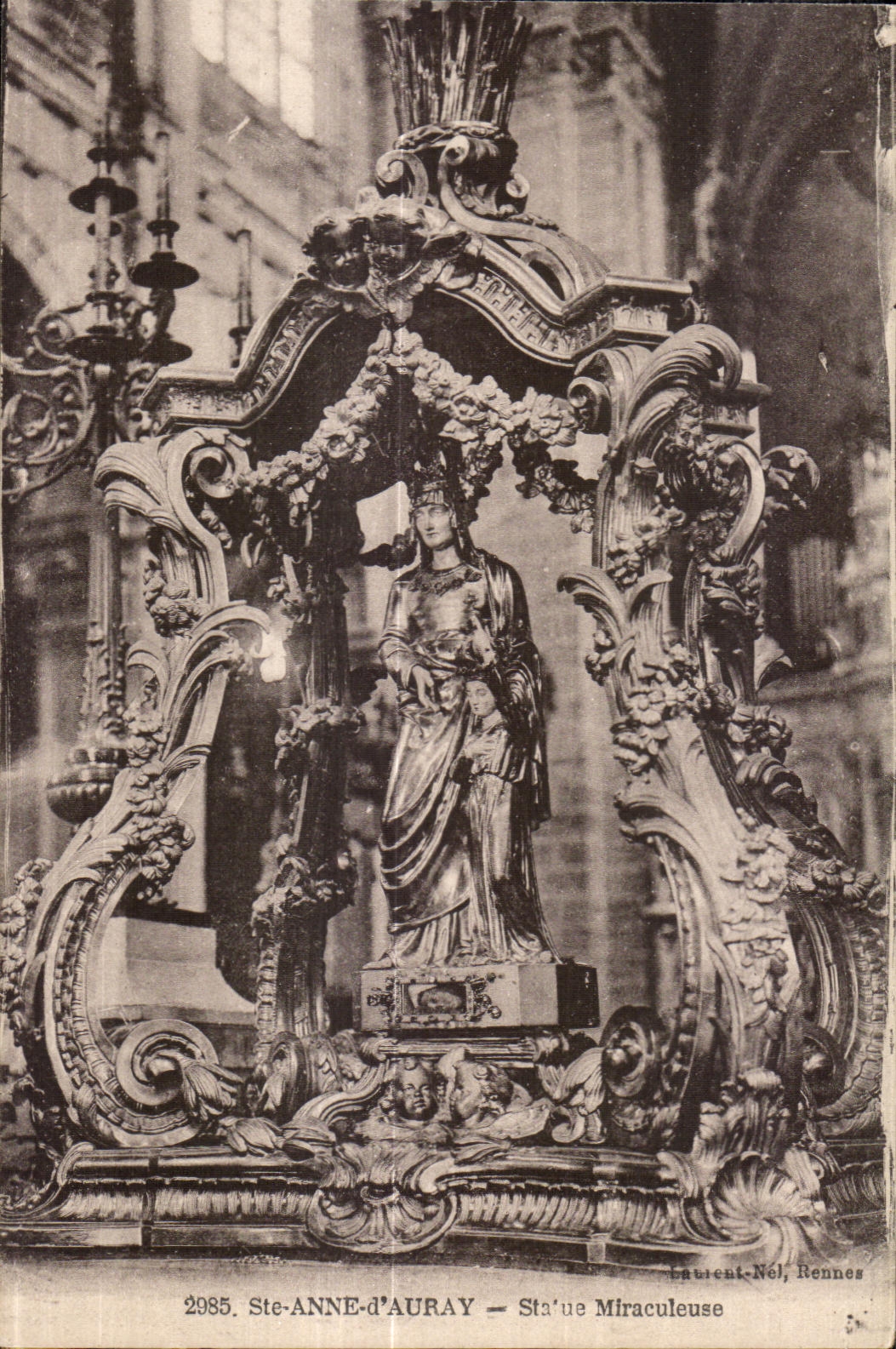 CPA Ste Anne d Auray Statue Miraculeuse