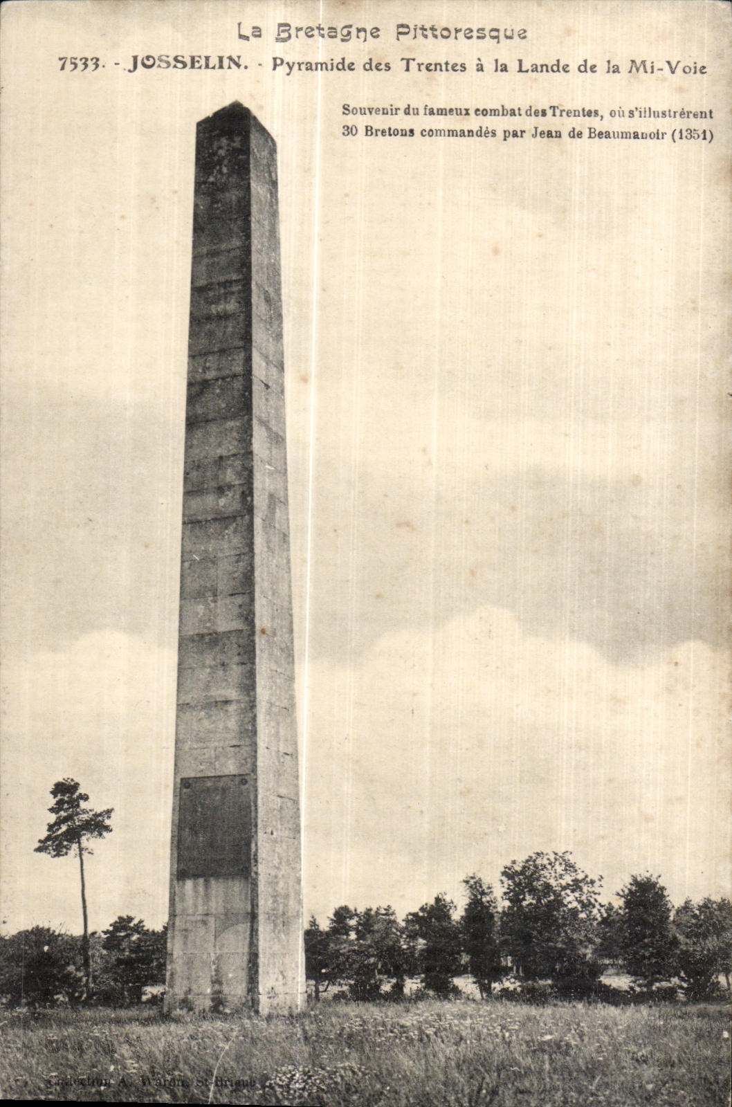 PirAmide de CPA Josselin de los treinta con el amarrar semi de la manera