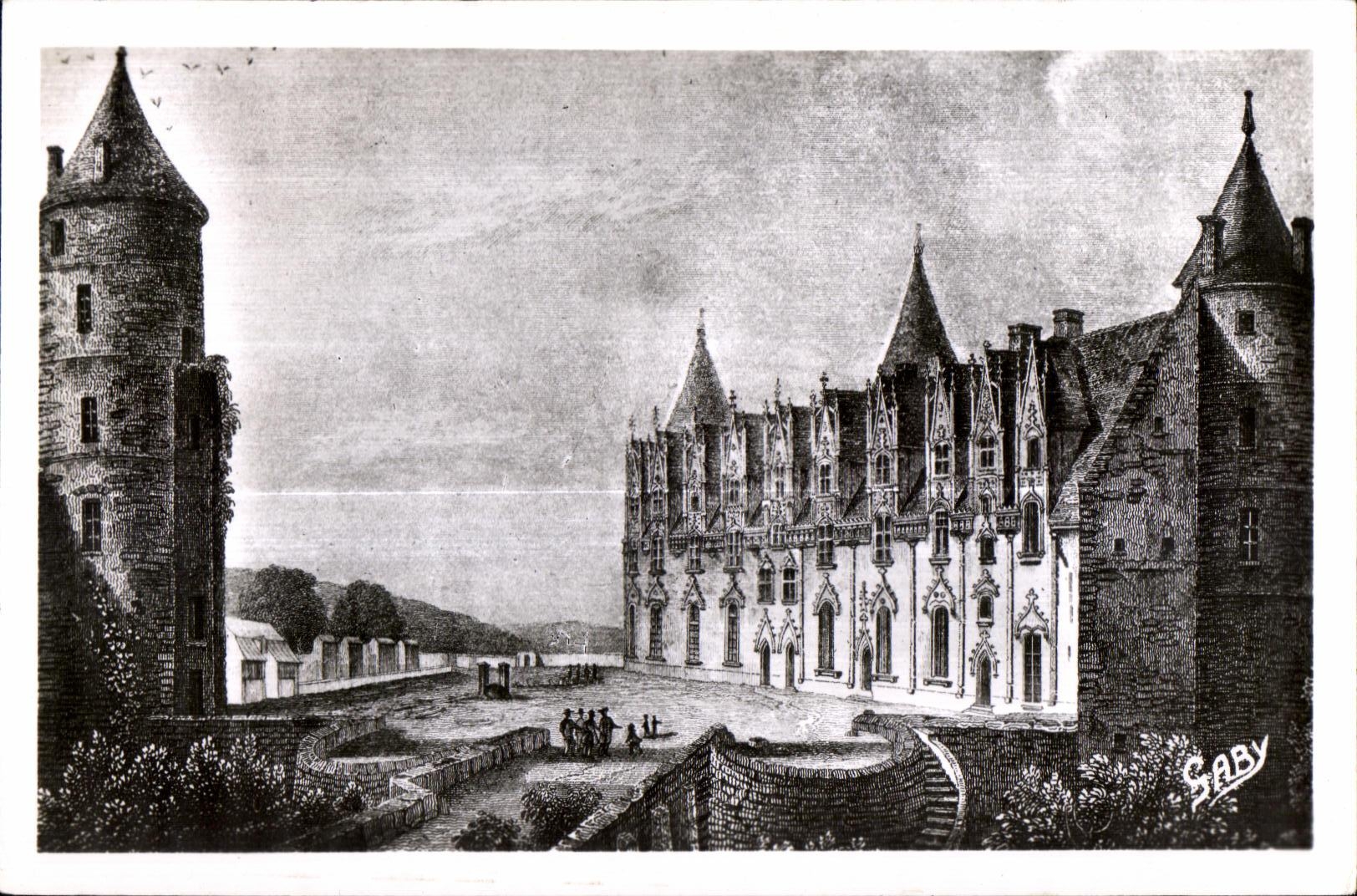 CPA Josselin (Morbihan) el castillo despues de un grabado viejo