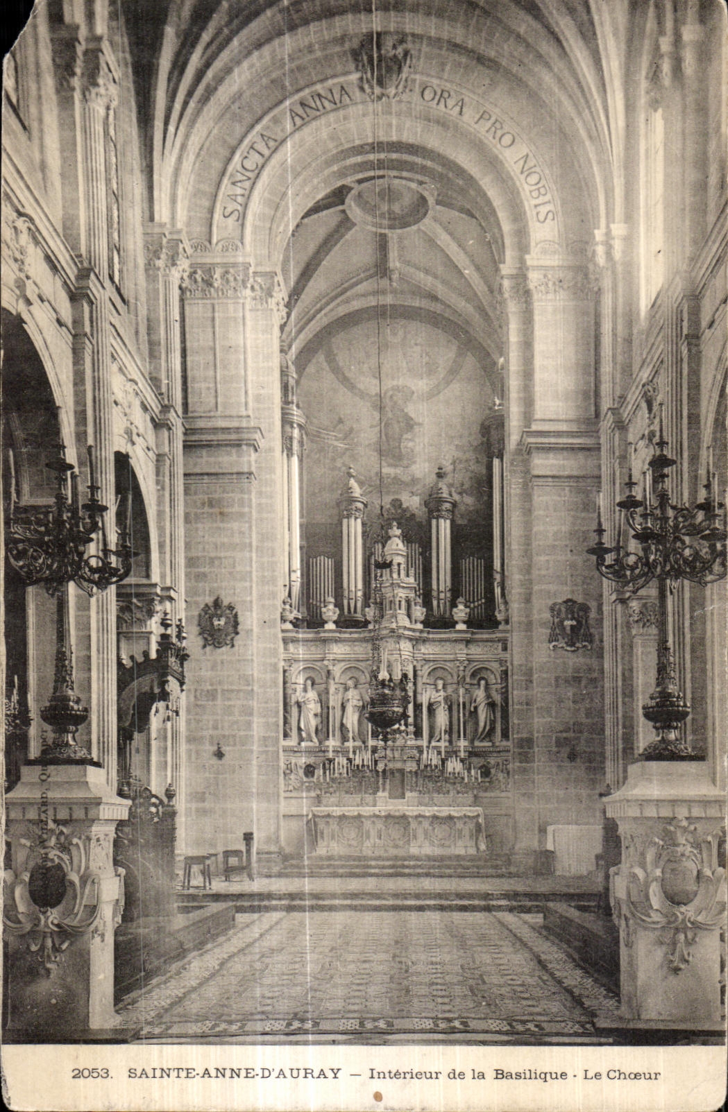 CPA Sainte Anne Interior Auray of In Basilica the Chorus Organ