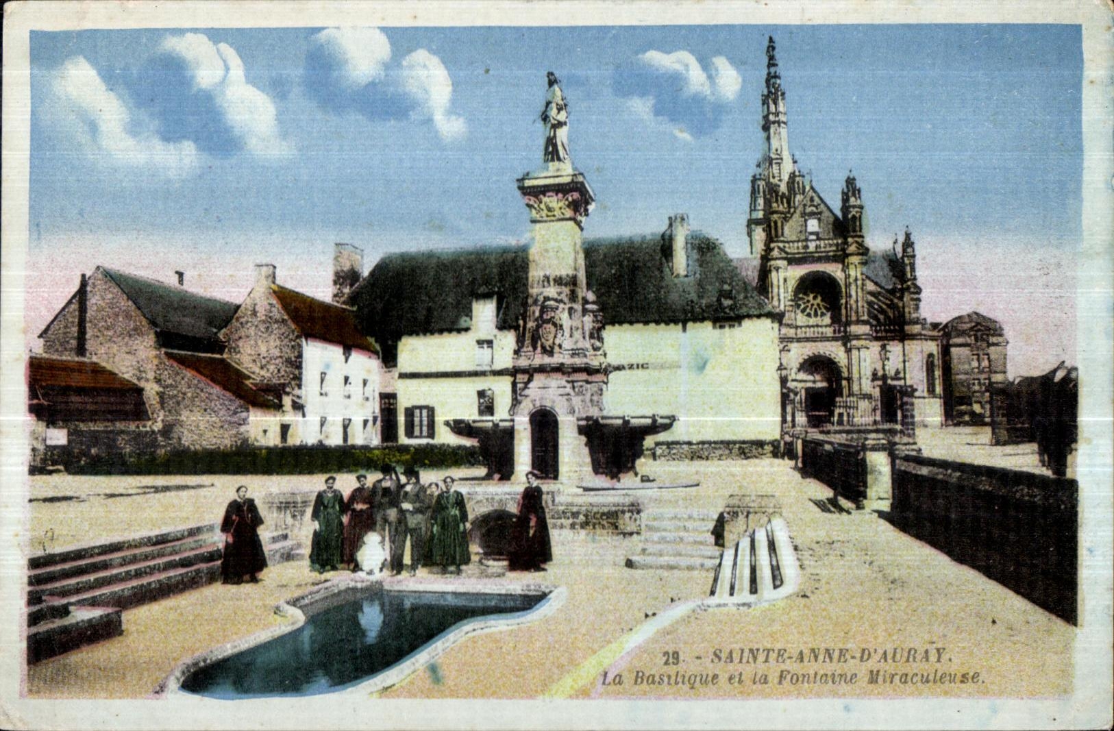 CPA Sainte Anne Auray the Basilica and the Miraculous Fountain Folklore Costume