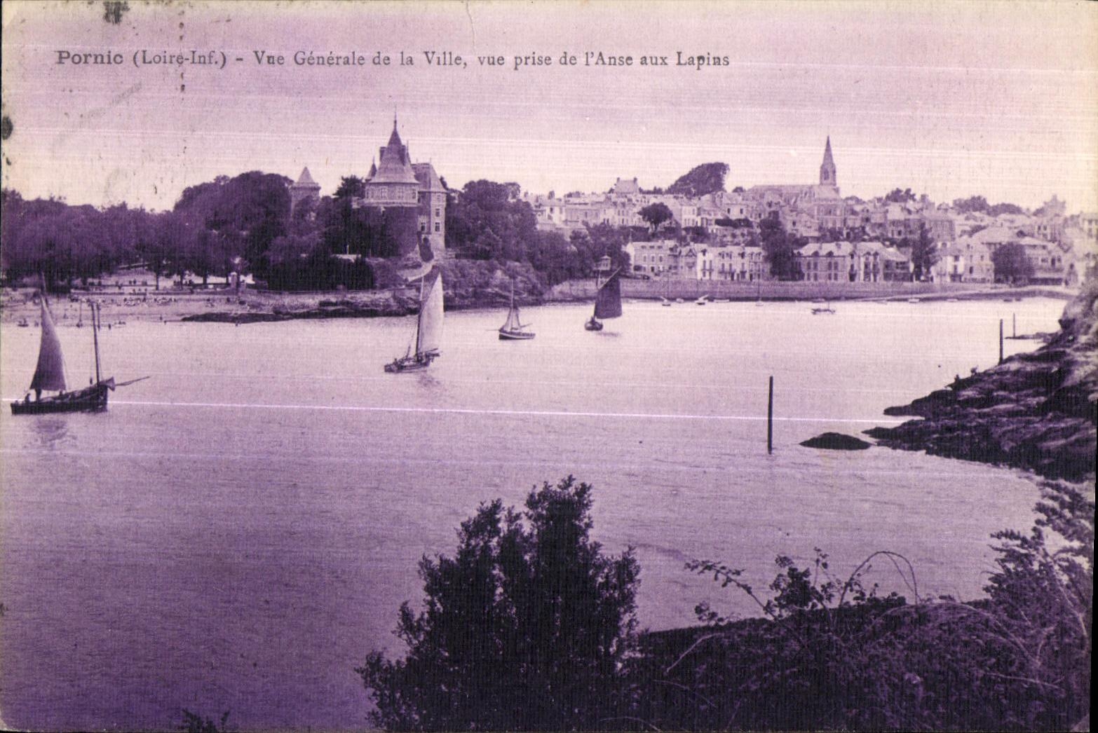 CPA Pornic (Loire-Inf ) Vue Generale de la Ville vue prise de I Anse aux Lapins