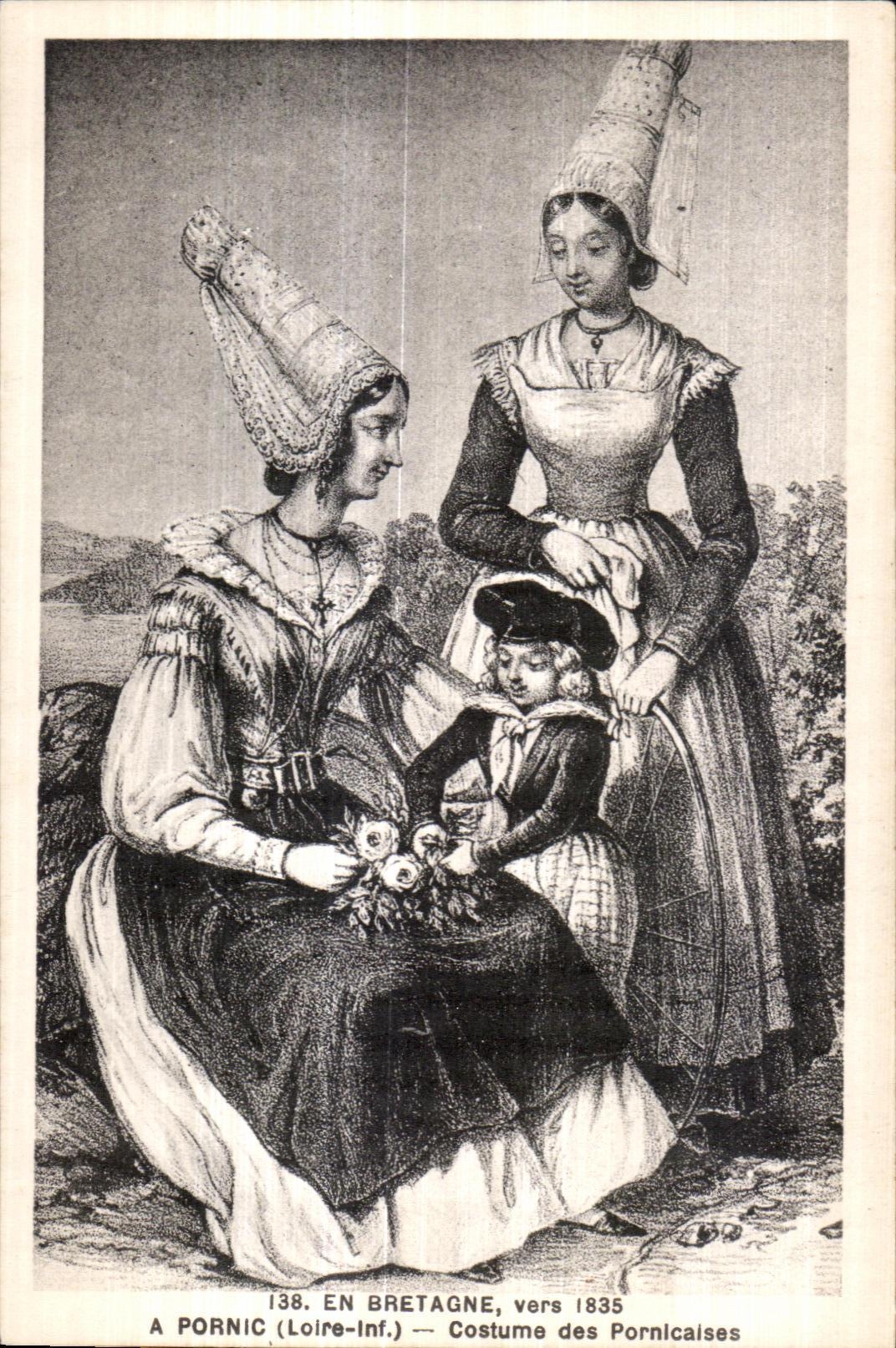 CPA A Pornic (Loire-Inf ) Costume des Pornicaises vers 1835 Folklore Costume