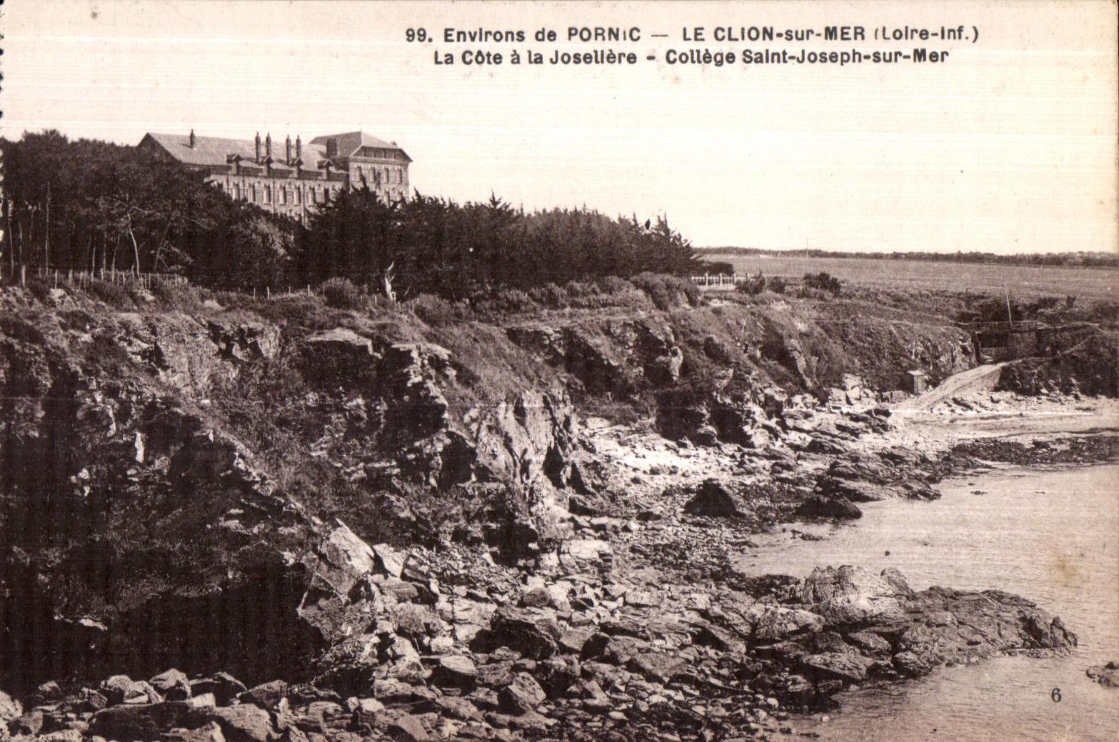 CPA Environs de Pornic Le Clion sur Mer (Loire-Inf ) La Cote a la Josellere College Saint Joseph sur Mer