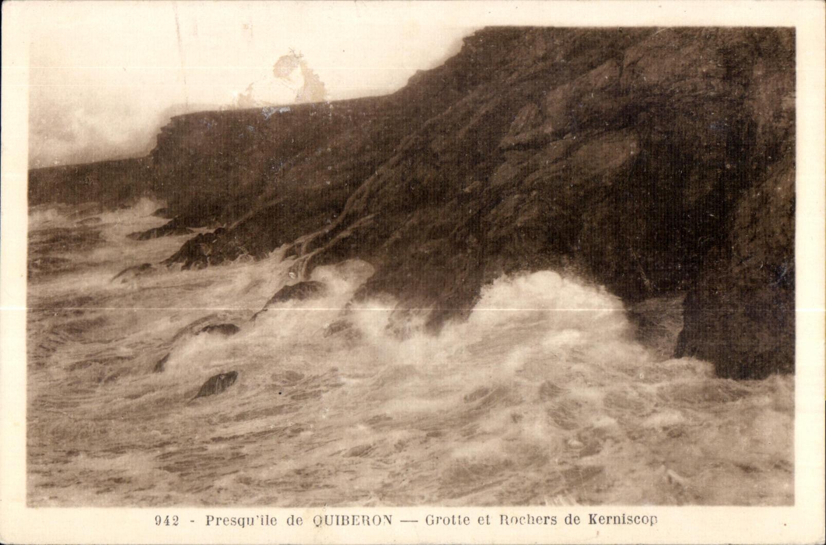 CPA Presqu ile de Quiberon Crotte et Rochers de keriscop