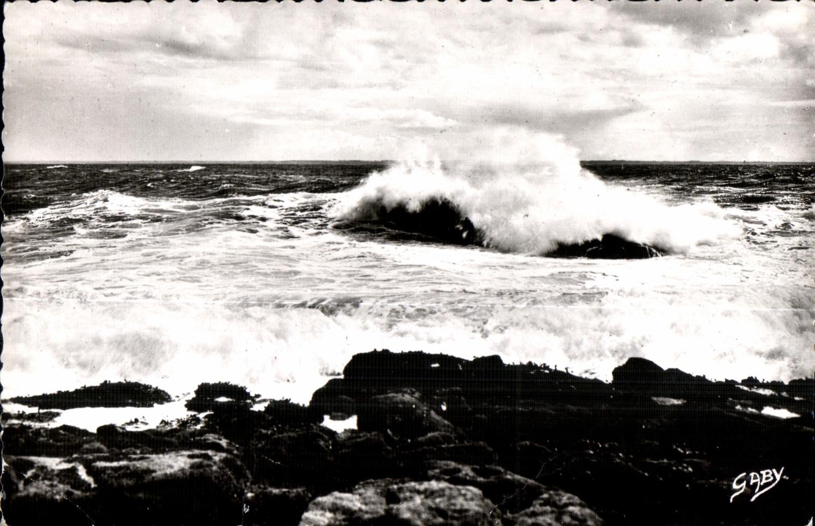 CPSM Quiberon (Morbihan) La Cote Sauvage Presqu ile de Effet de Vagues