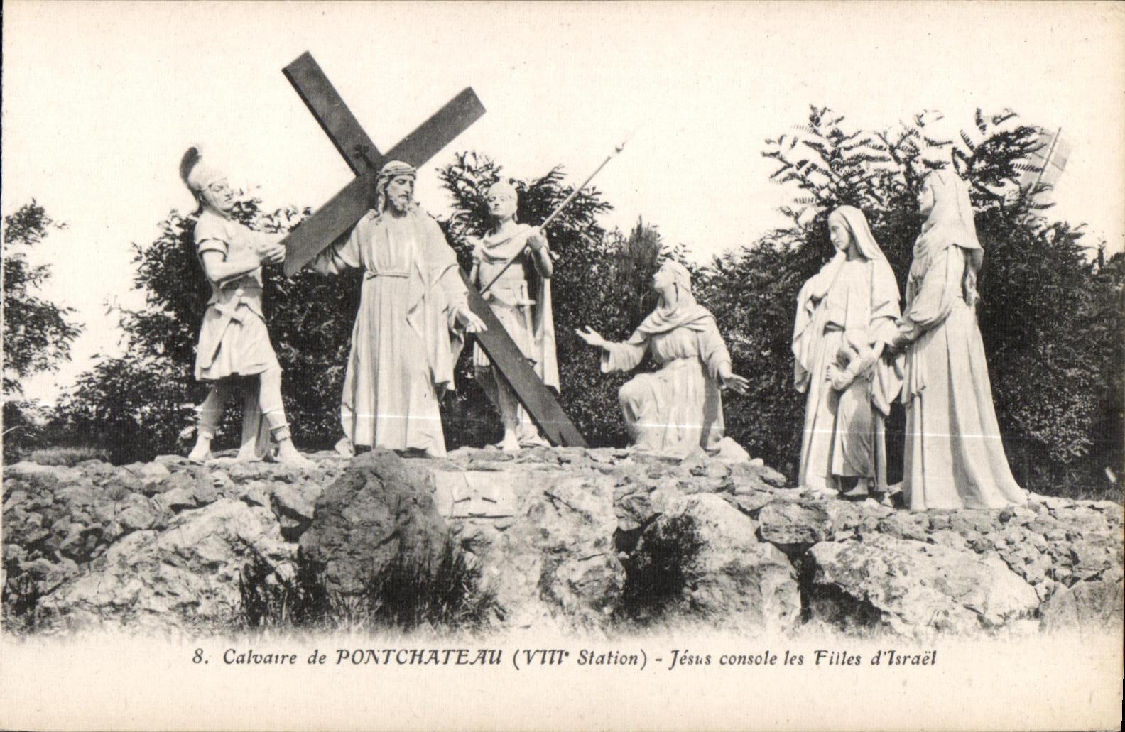 CPA Calvaire of Pontchateau (VIII Station) Jesus comforts the Girls Israel