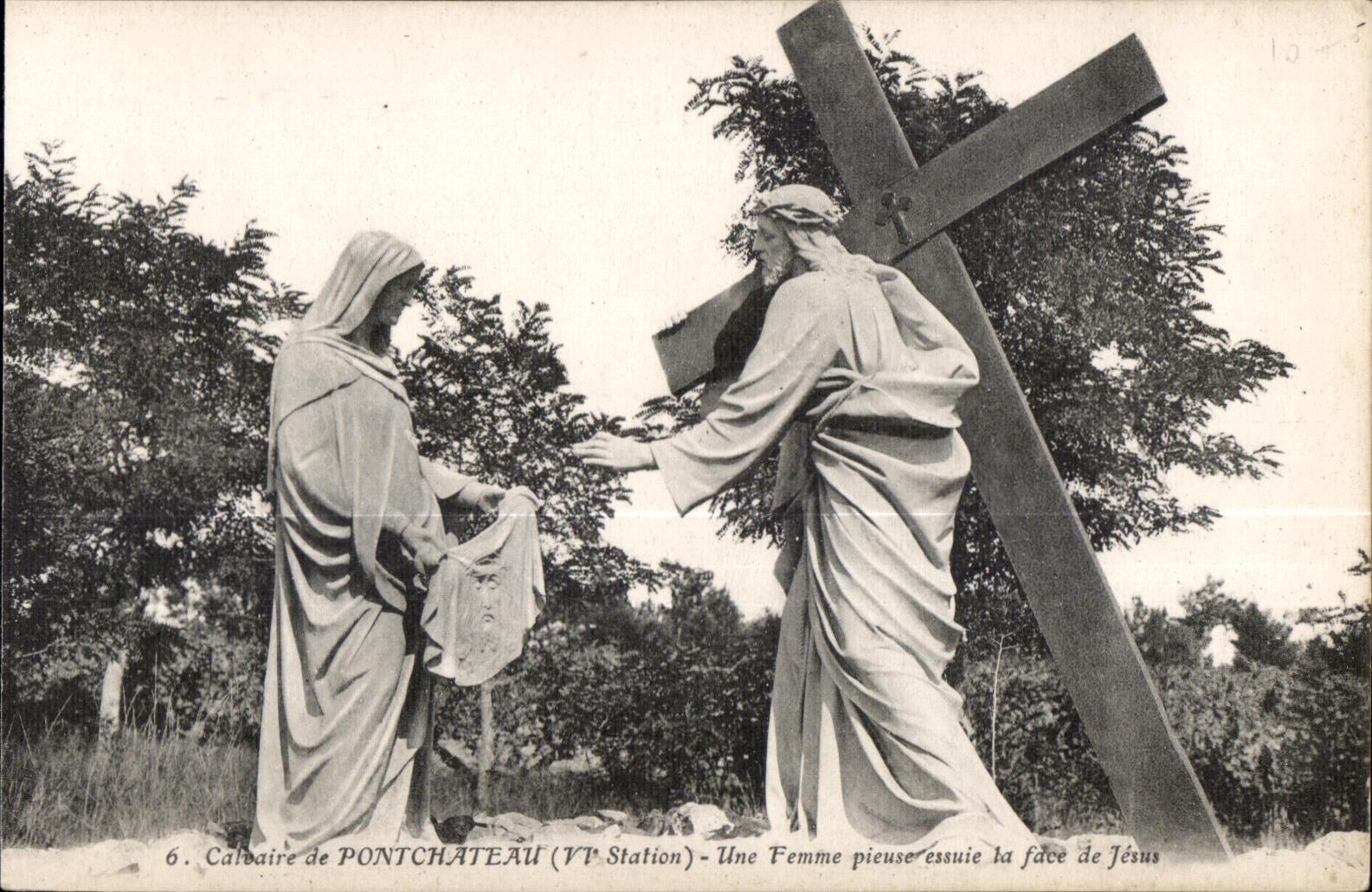 CPA Martyrdom of Pontchateau (VI Station) a Woman picuse essuie the face of Jesus