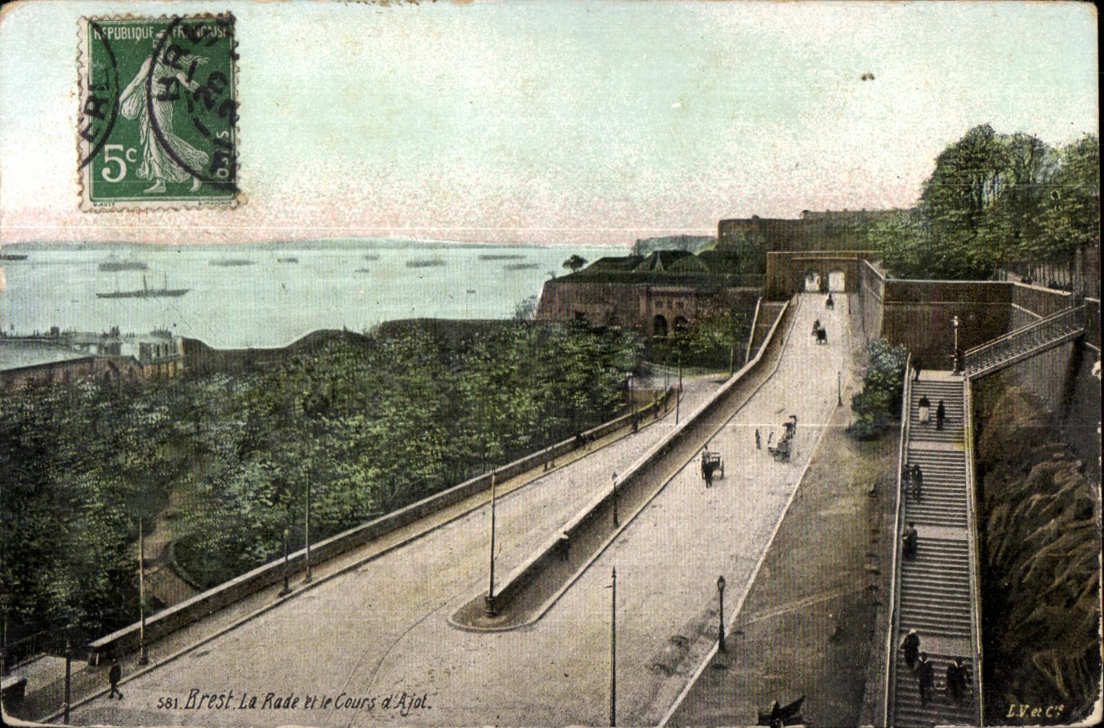 CPA Brest la rade et le cours d ajot