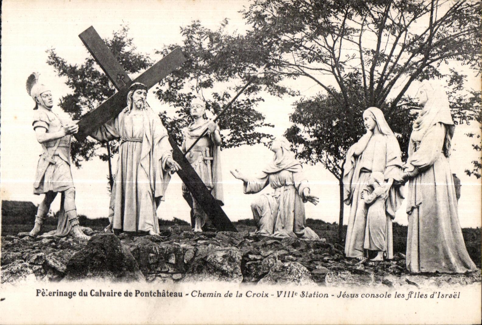 CPA Pelerinage del martirio de Pontchateau Chemin de el VIII cruzado Siation Jesus conforta a muchachas Israel