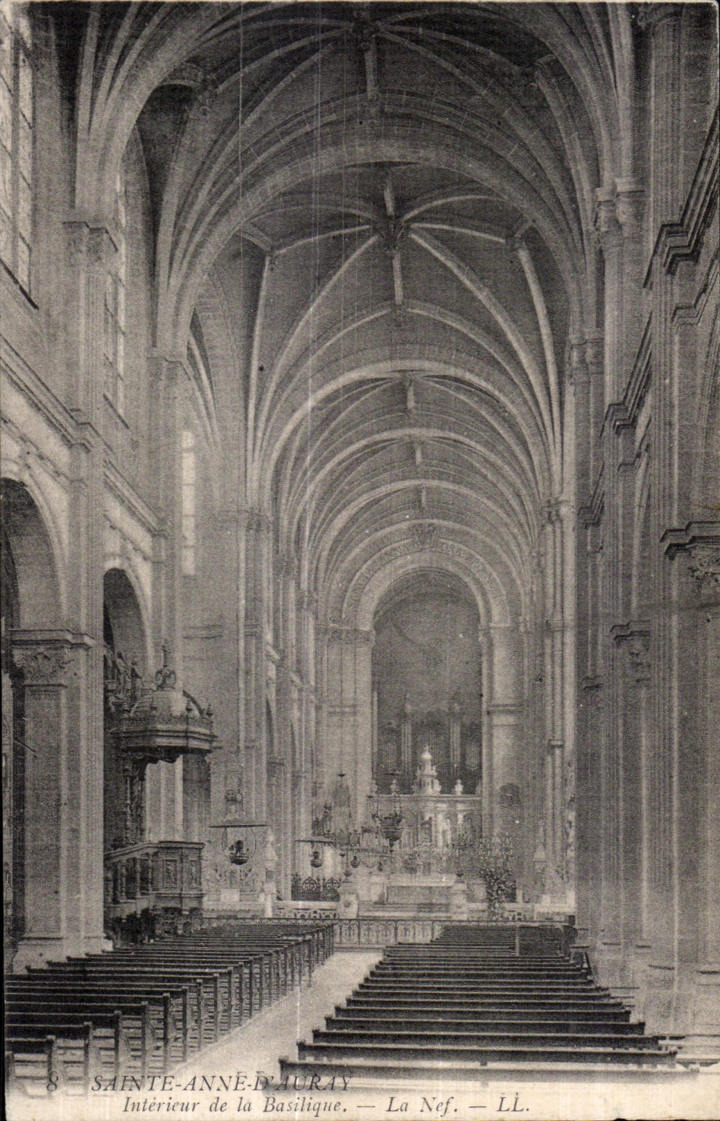 CPA Sainte Anne Interior Auray of the Basilica the nave Organ