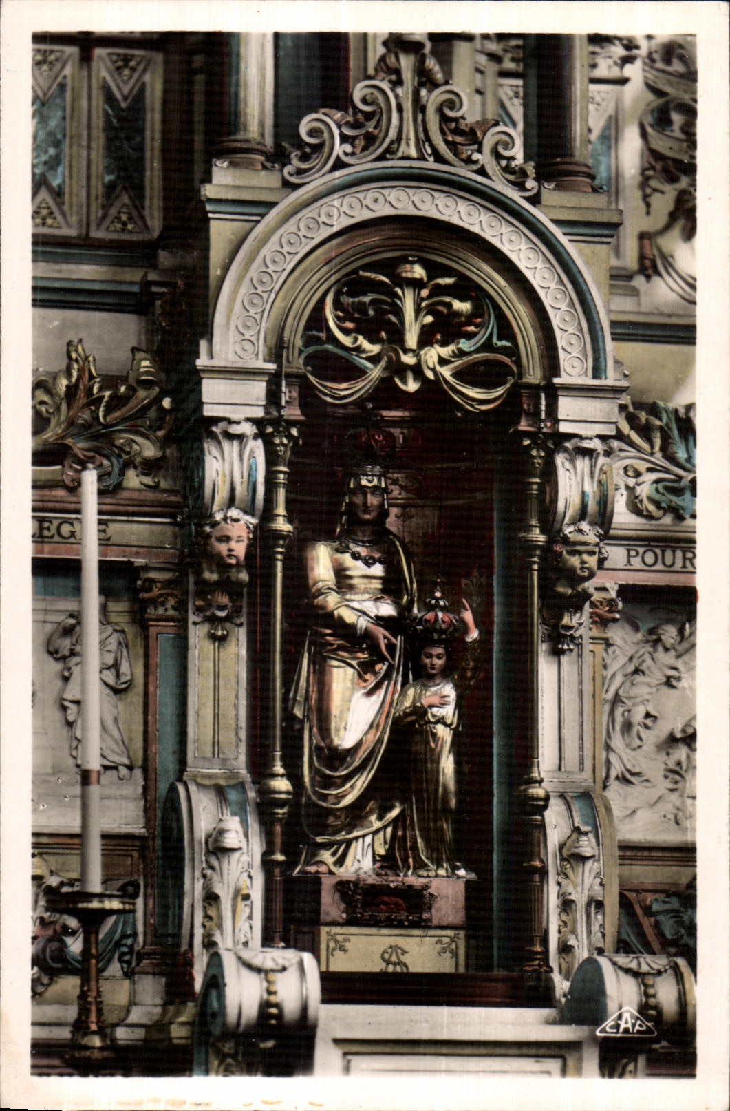 CPA Anne Auray Statue of Good Mother Anne has Autel privilegre