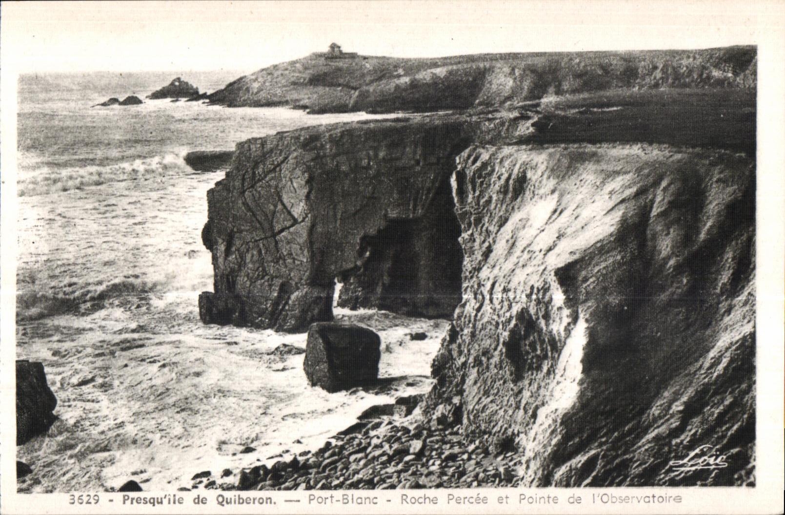 CPA Presqu ile de Quiberon Port Blanc Roche et Pointe de l Observatoire