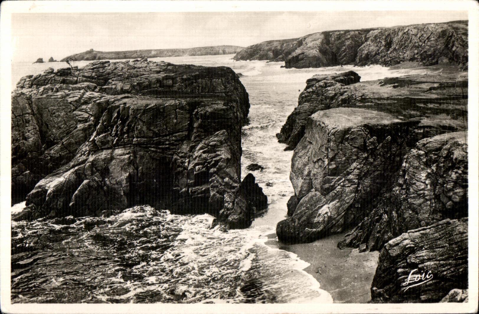CPA Presqu ile de Quiberon Port Bara et la Cote jusqu a la pointe de l Observatoire