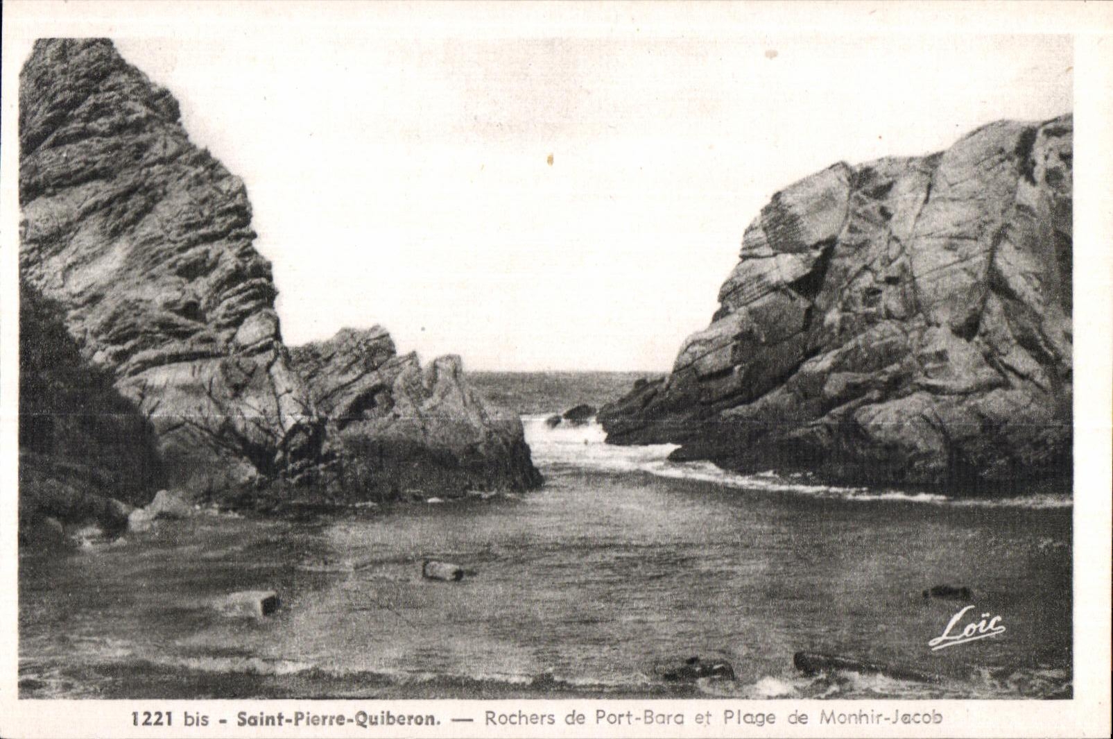 CPA Quiberon Bis Saint Pierre Rochers de Port Bara et Plage de