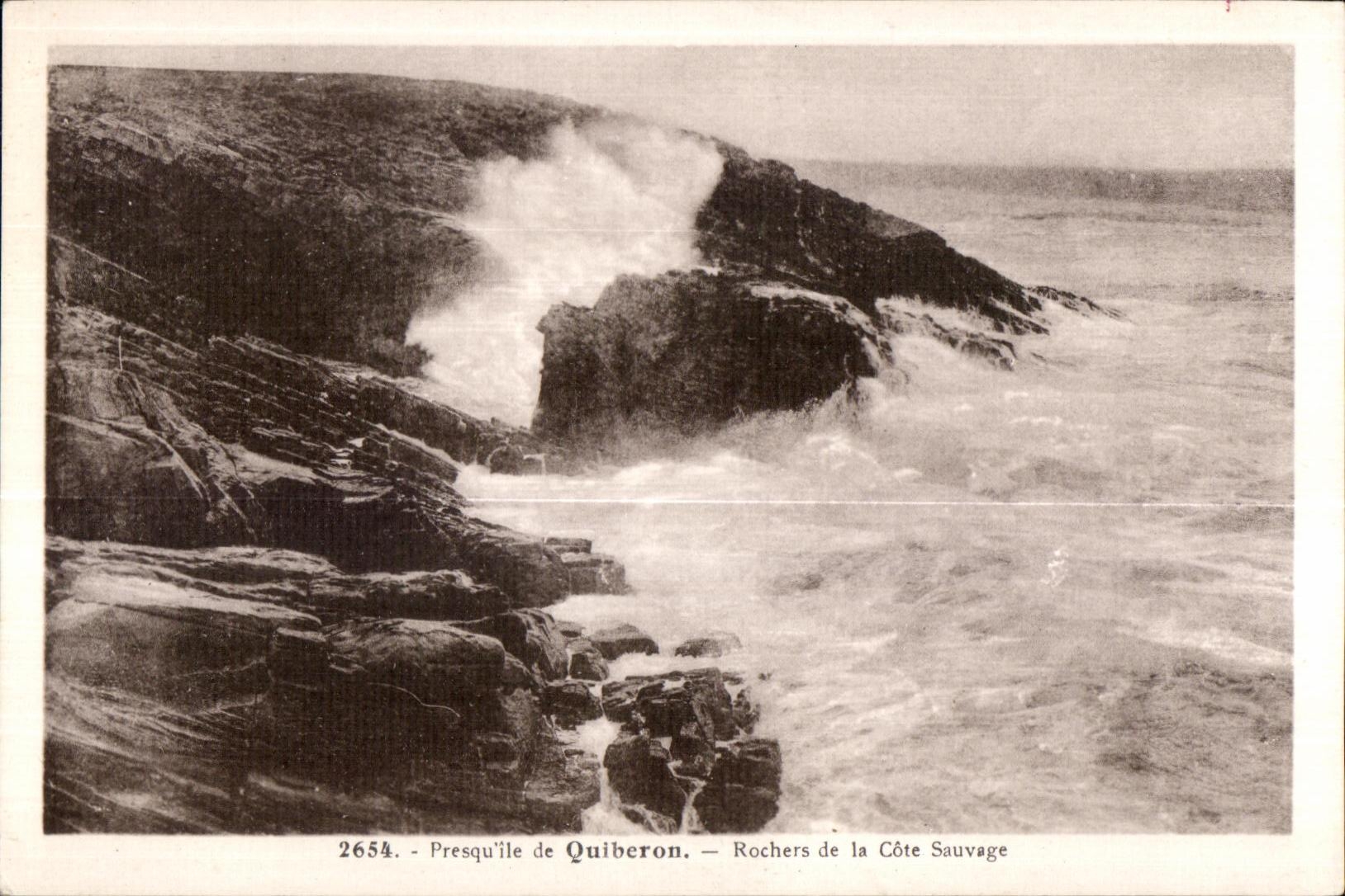 CPA Quiberon Presquile de Rochers de La Cote Sauvage
