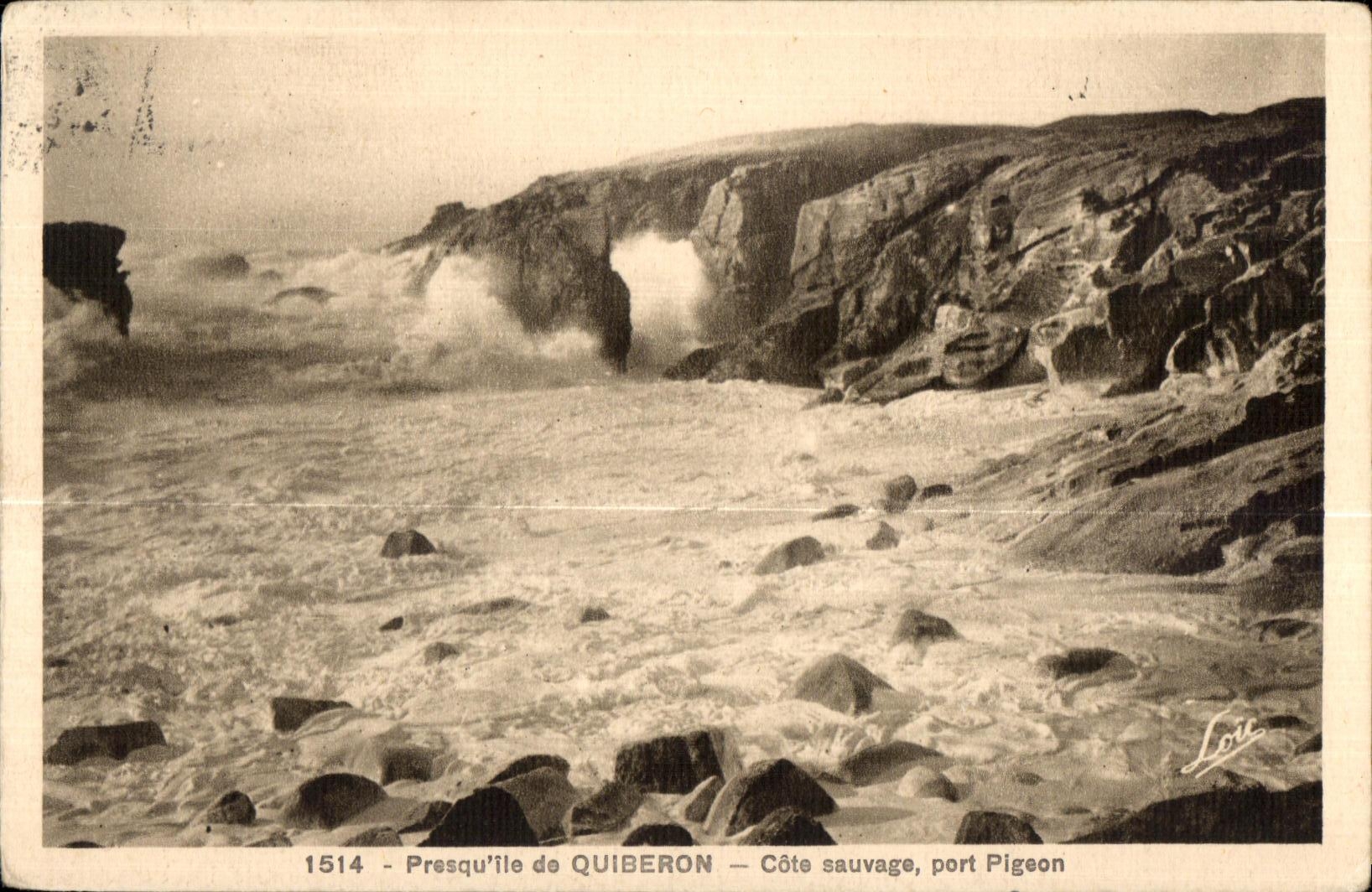 CPA Quiberon Presquile Cote Sauvage Port Plgeon