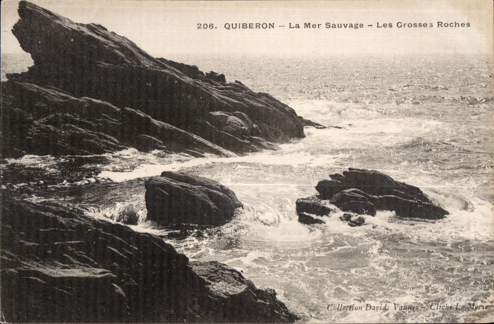 CPA Quiberon La Mer Sauvage Les Grosses Roches