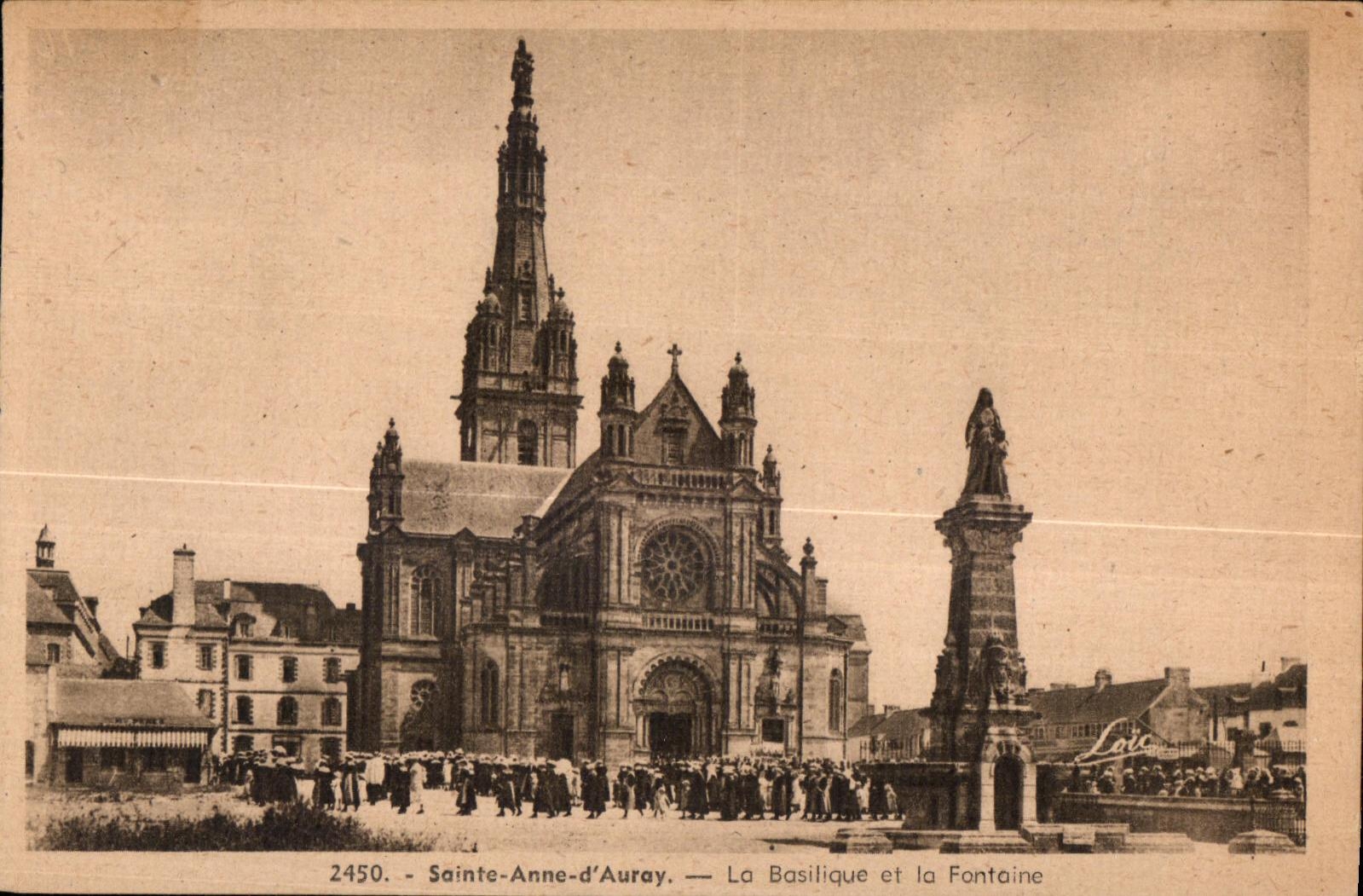CPA Sainte Anne Auray the Basilica and the Fountain pilgrimage